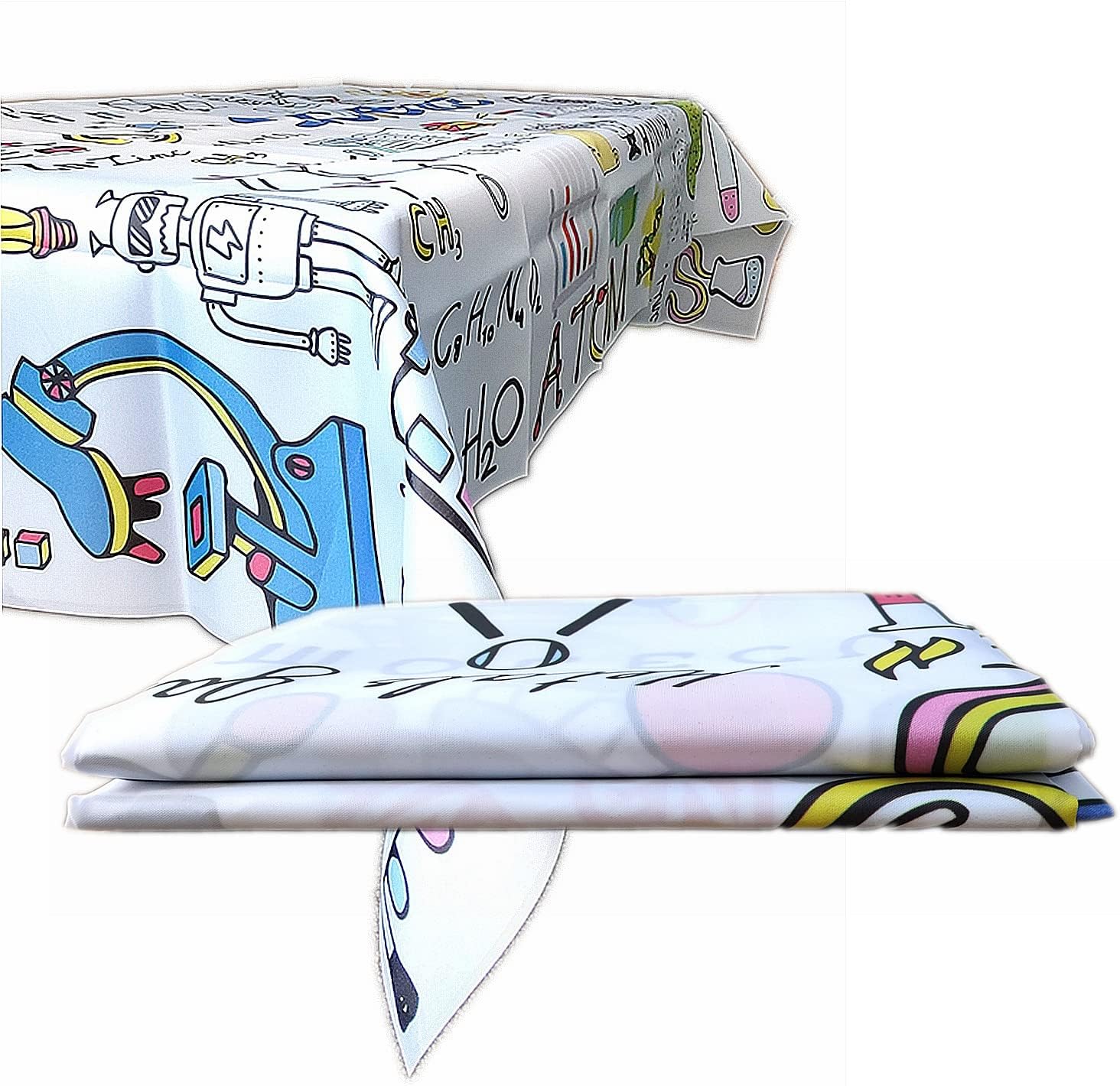 1pc Science Themed Table Cover for Kids Birthday Lab Party