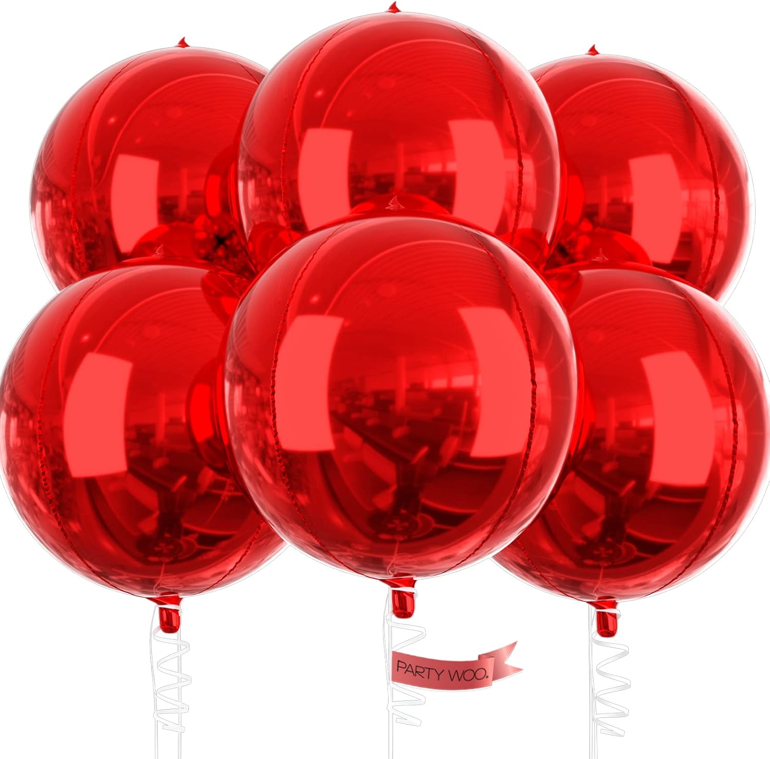PartyWoo Red Balloons 6 Pack for Birthday and Bridal Shower