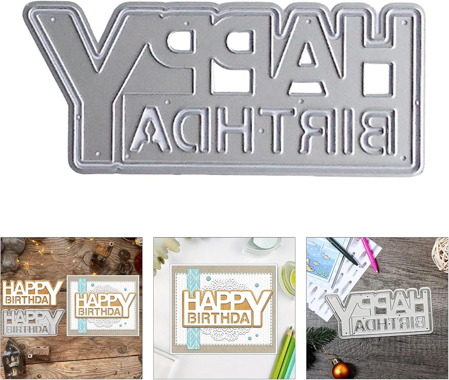 Metal Die Cut Embossing Stencils for Birthday Cards and Scrapbooking