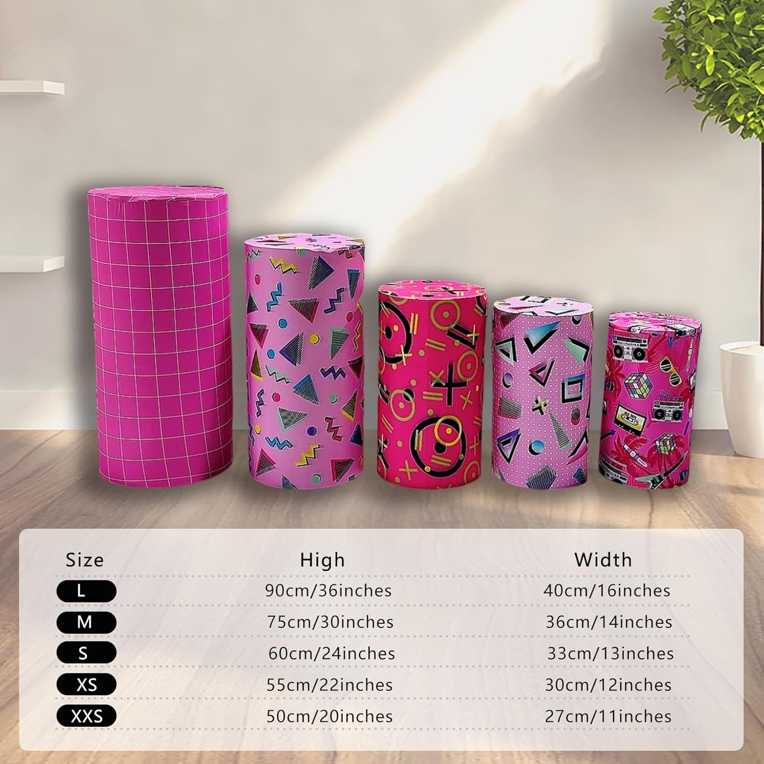 5 Piece Stretch Cylinder Covers for Birthday Party Decor