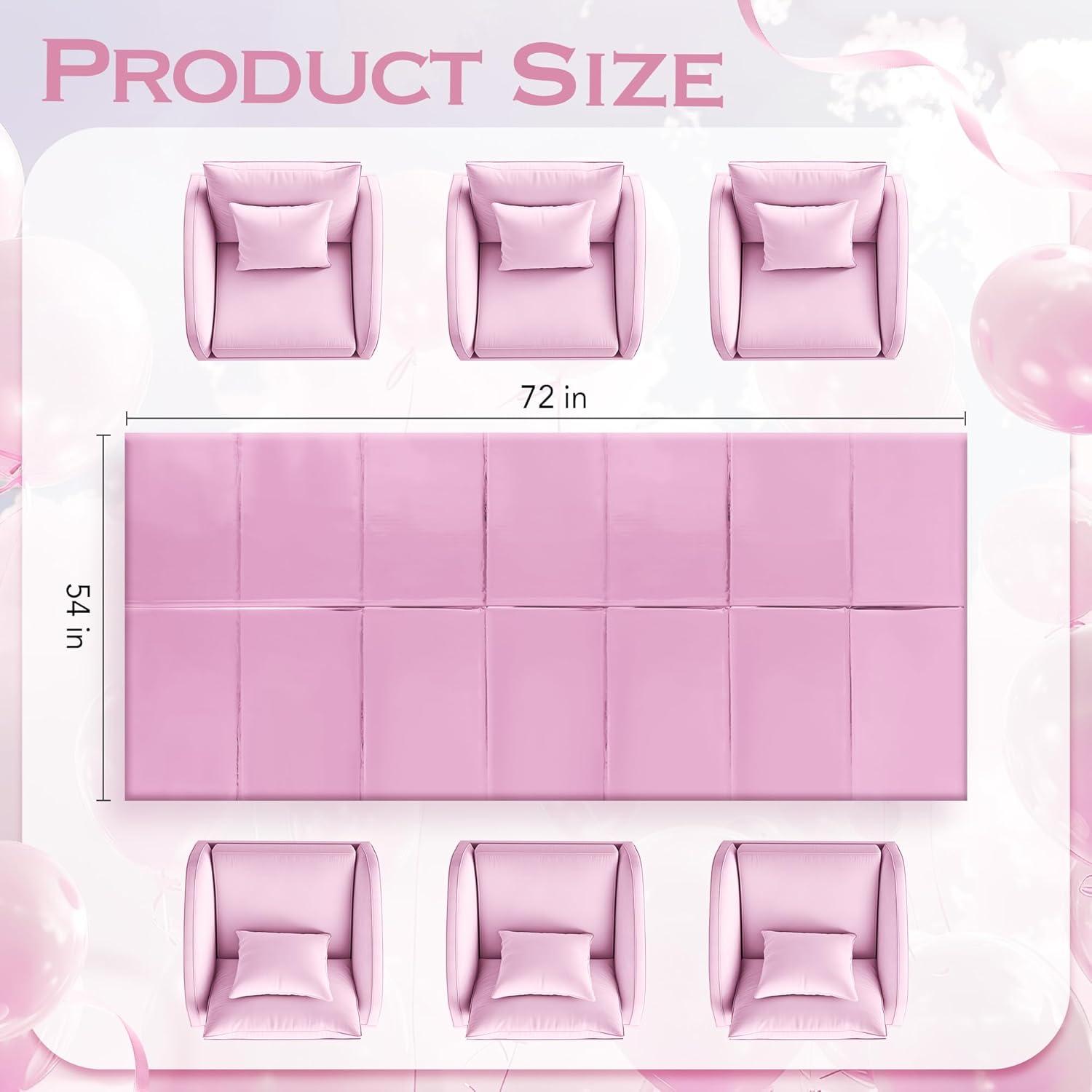 2pcs Baby Pink Plastic Tablecloths 54x72inch Shiny Party Decor