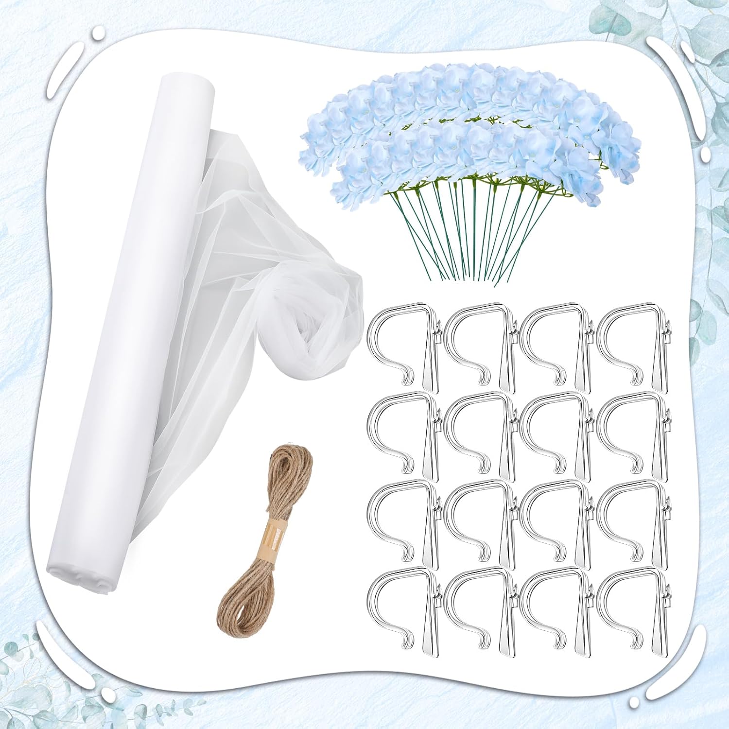 Riceshoot 34 Pcs Wedding Aisle Decor Tulle Clips