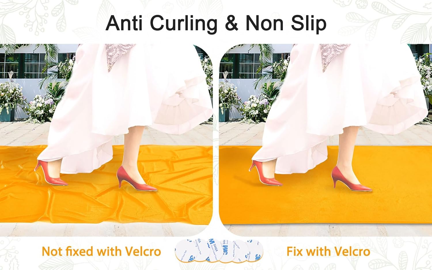 Gold Velvet Aisle Runner 45ftx20ft for Weddings and Parties