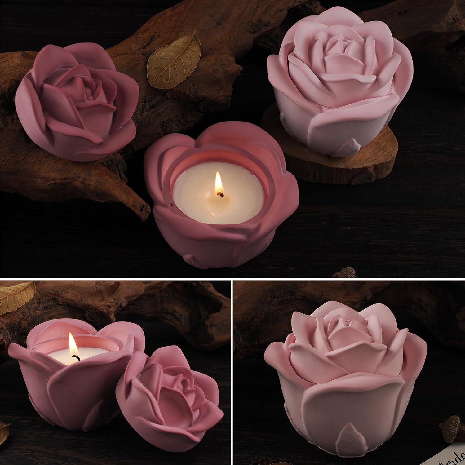 Wehous 3D Rose Box Mold with Lid for Resin and Candle Making