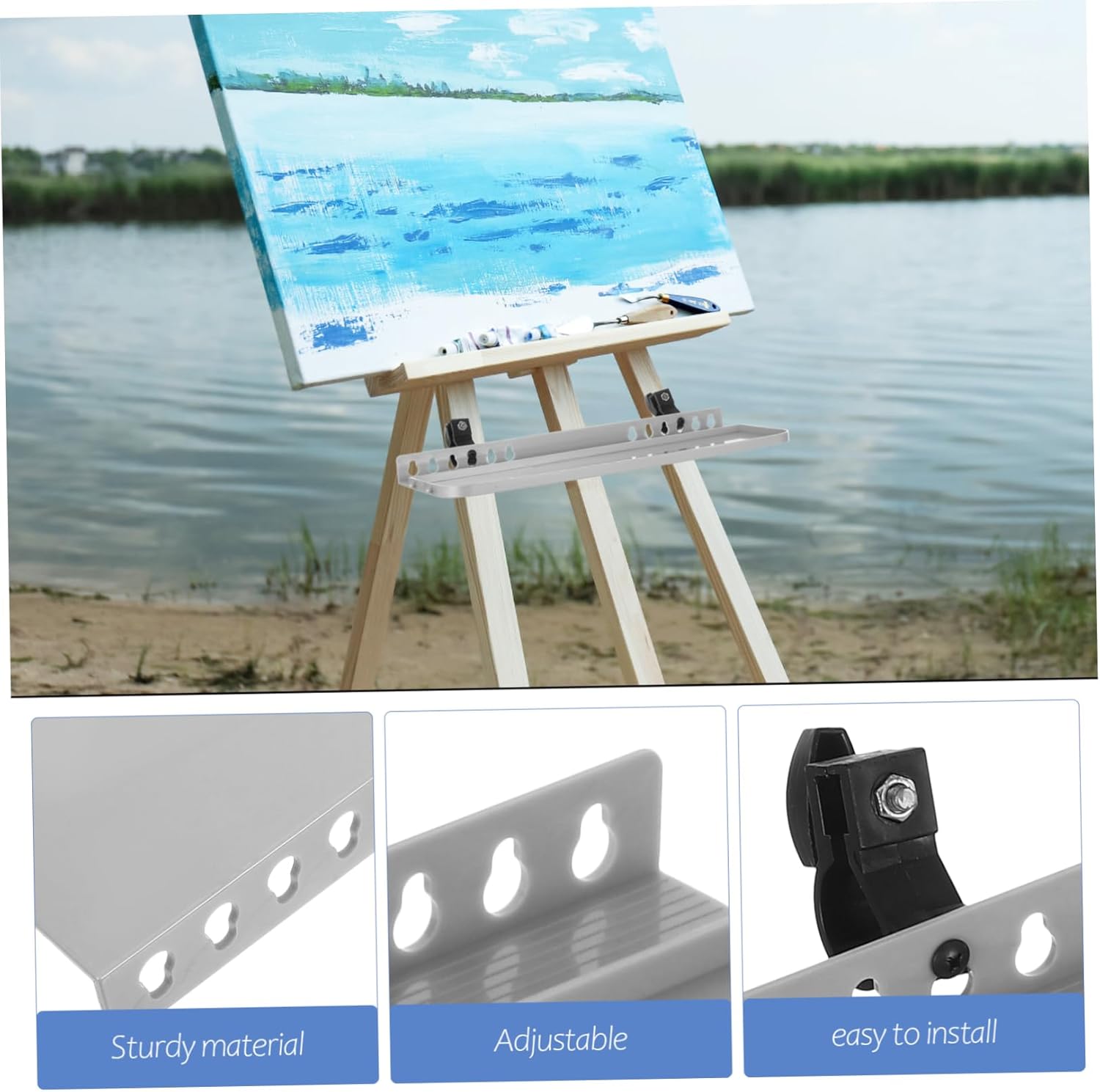 DOITOOL Portable Easel Paint Tray Sturdy Lightweight