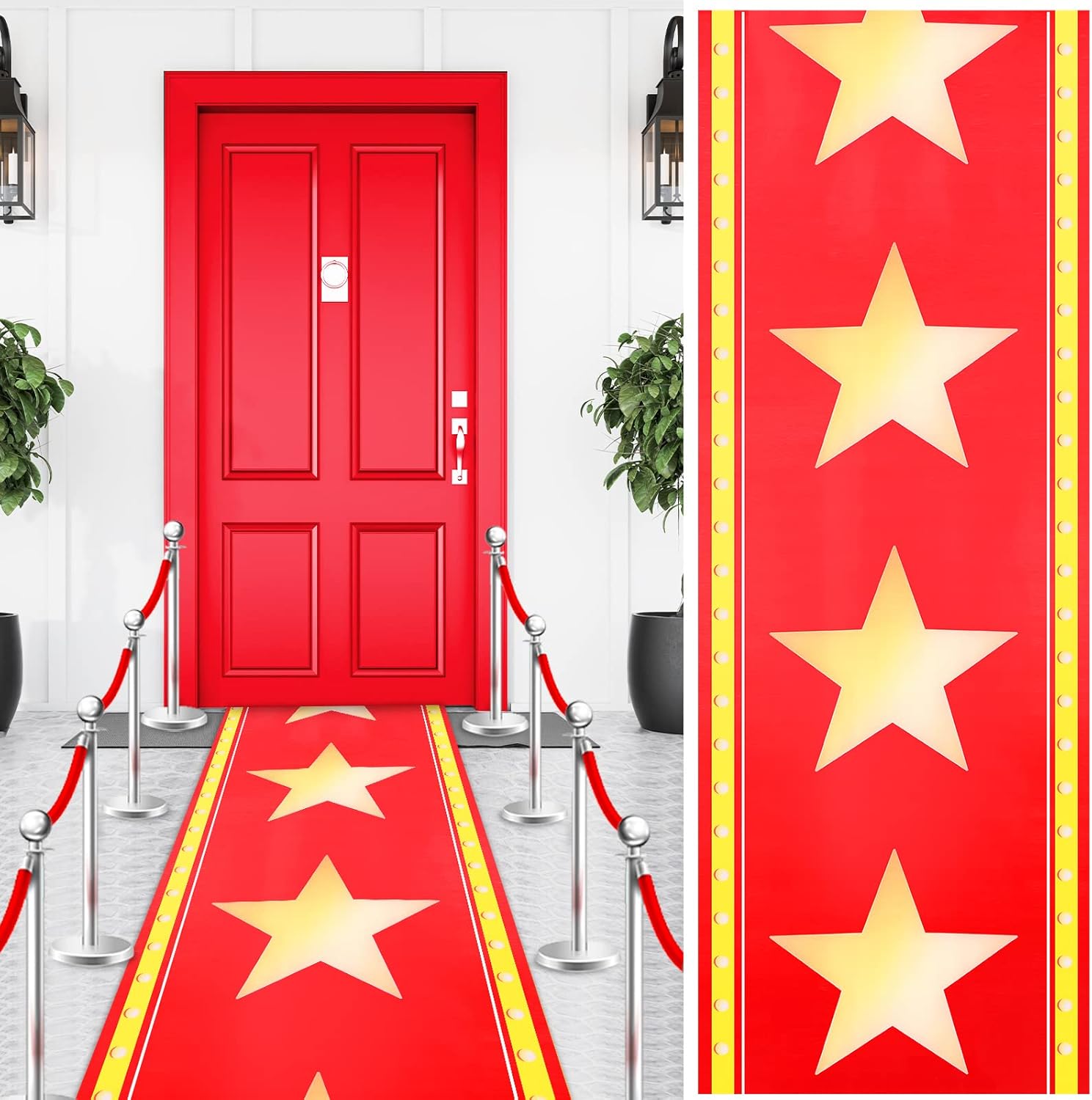 Movie Night Red Carpet Table Runner with LED Lights