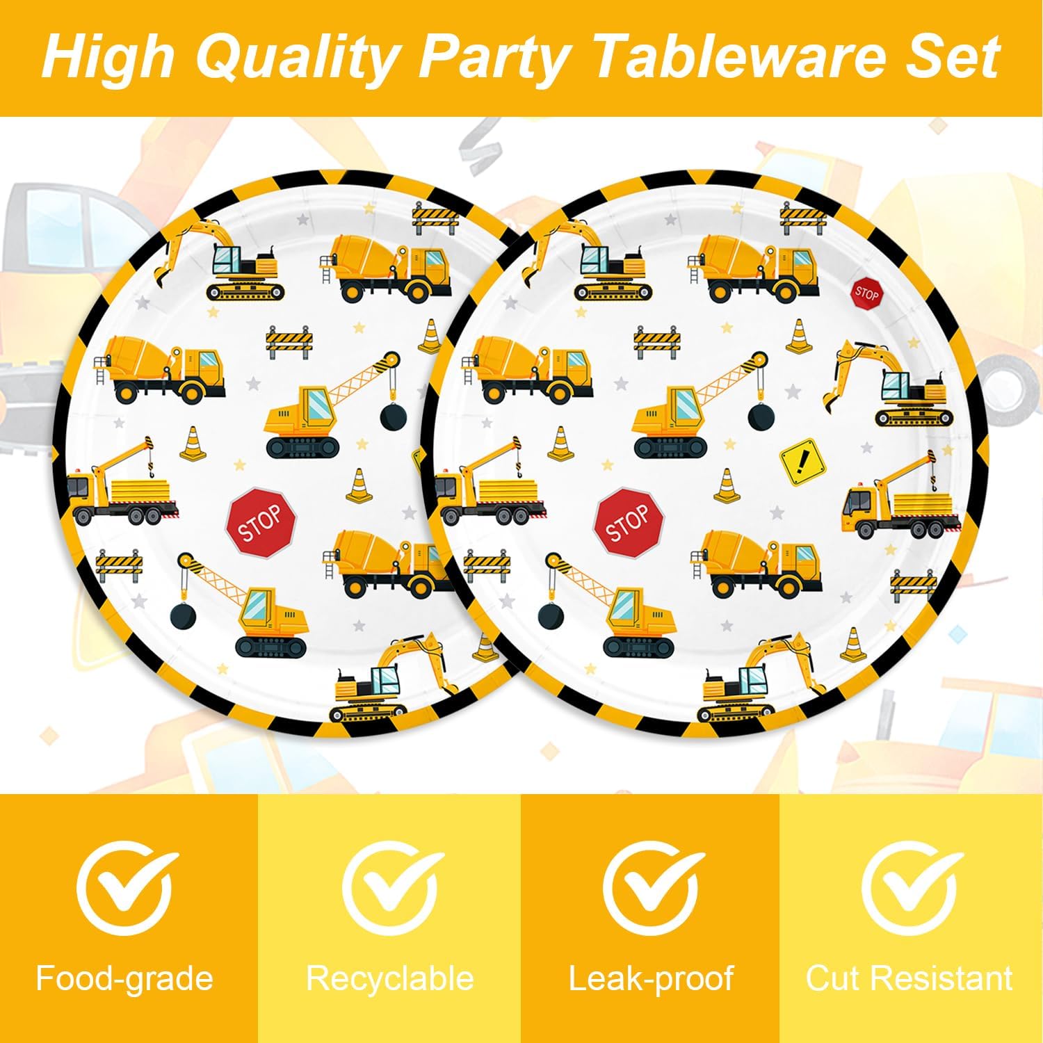 Construction Vehicle Party Set for 16 Guests
