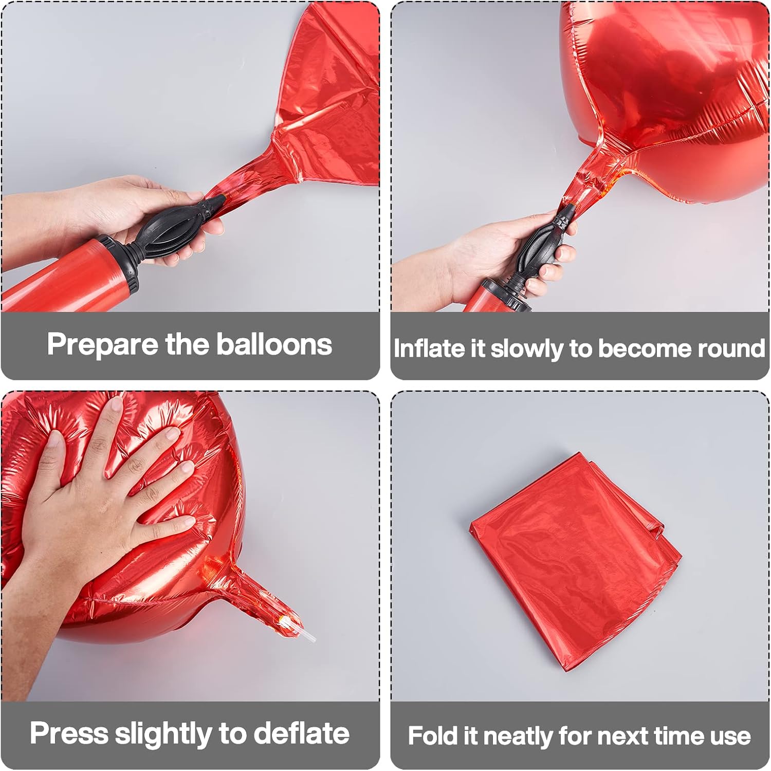 PartyWoo Red Balloons 6 Pack for Birthday and Bridal Shower