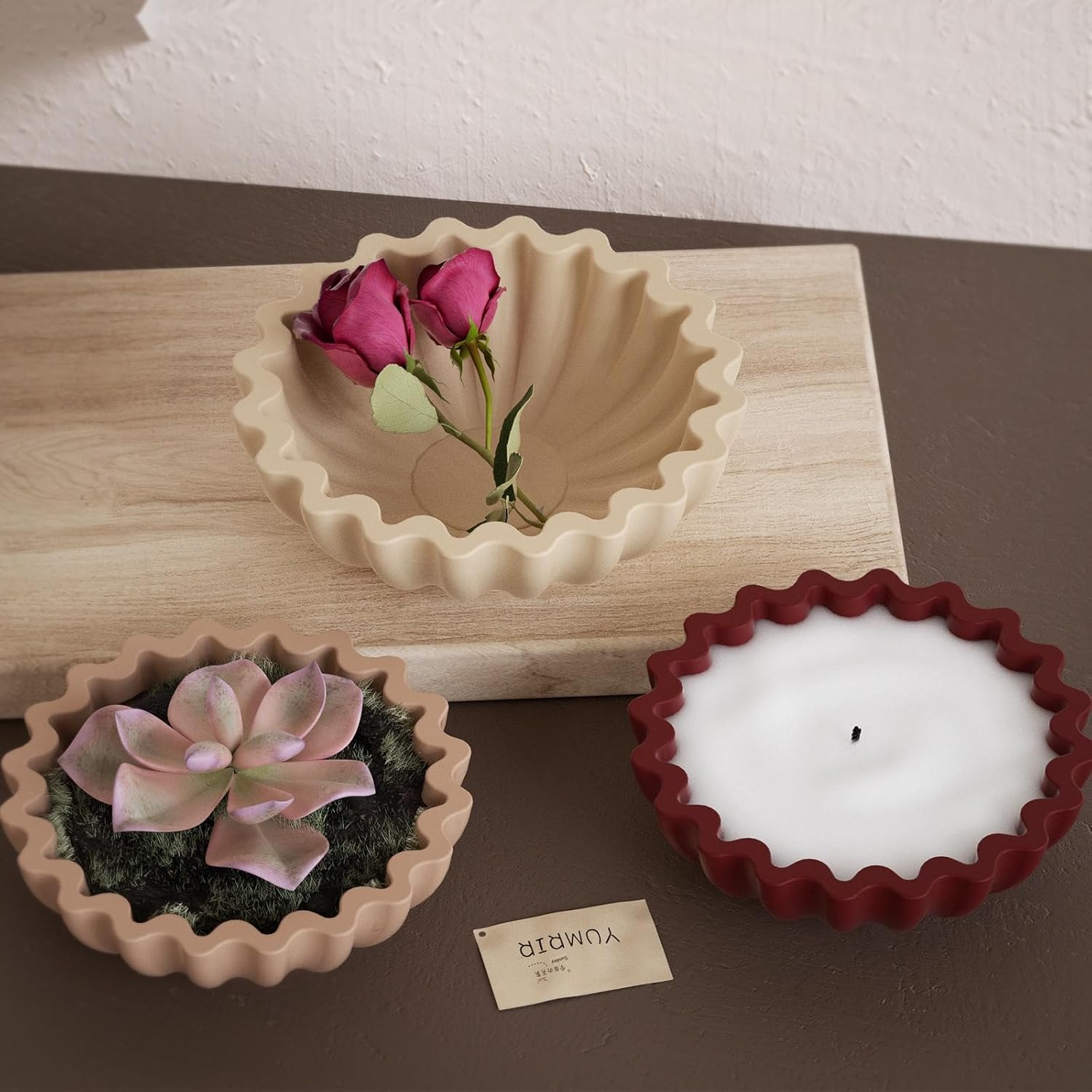 2PCS Flower Tray Resin Mold for Epoxy Casting and Craft Projects