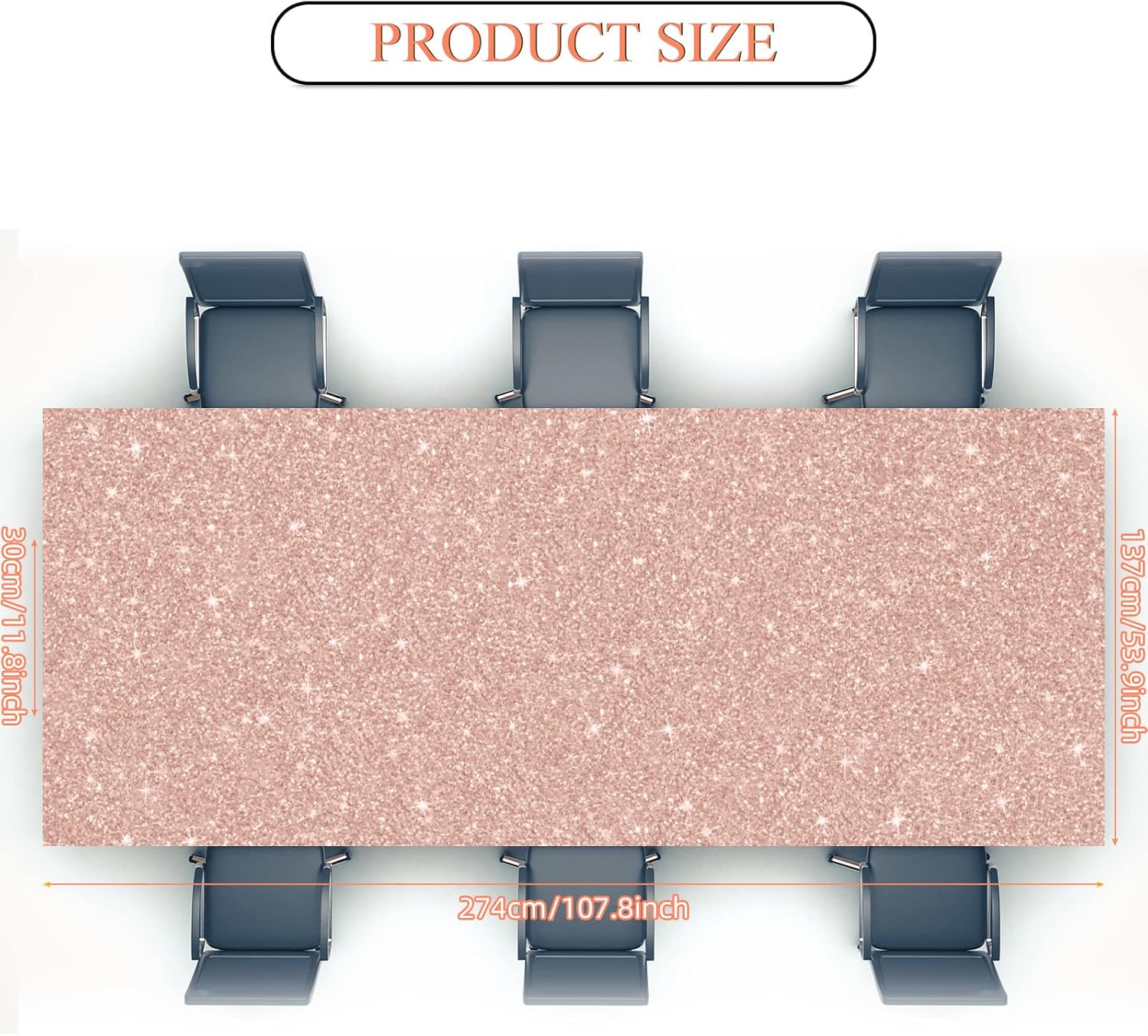 3 Pcs 54 x 108 Inch Pink Rose Gold Tablecloths for Parties