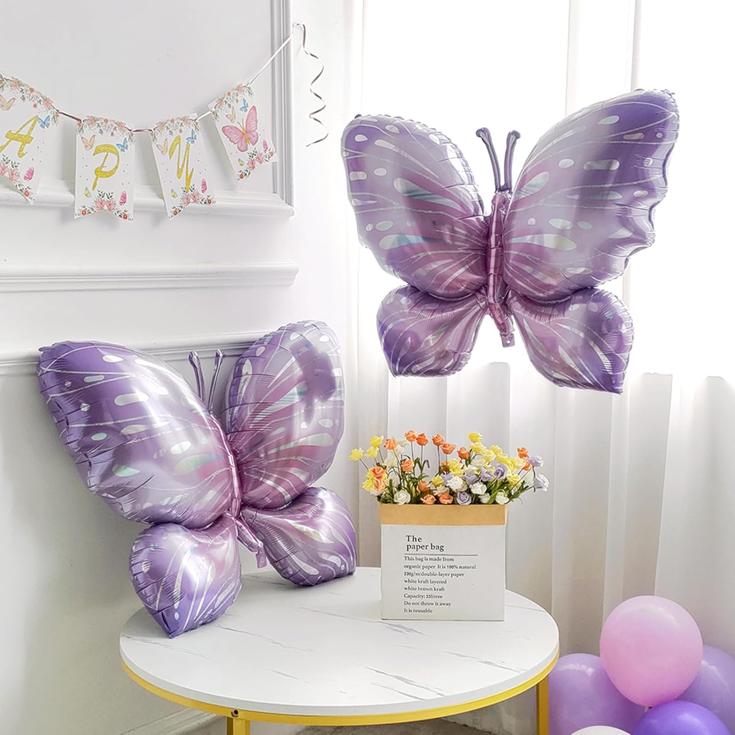 144Pcs Pastel Butterfly Balloon Arch Kit for Spring Decorations