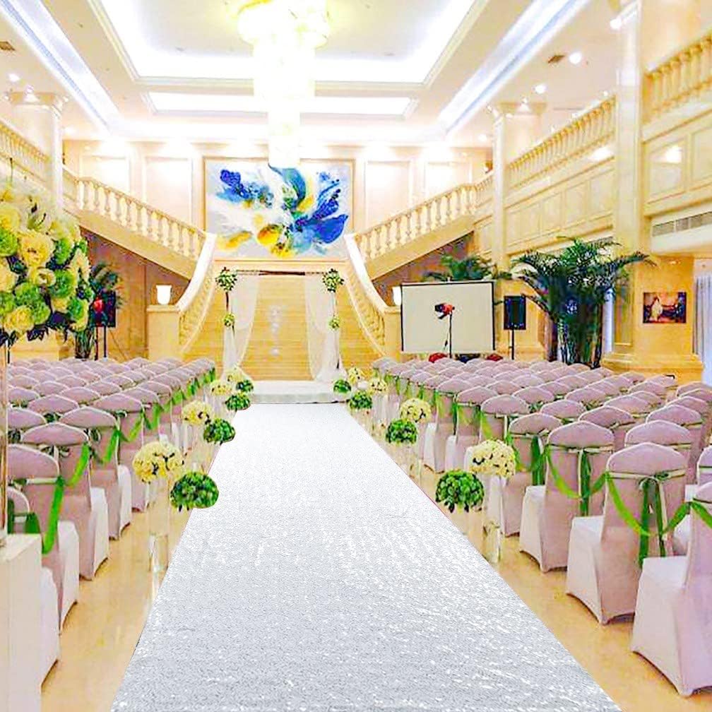 Glitter Aisle Runner for Weddings 2ft x 15ft Sequin Carpet