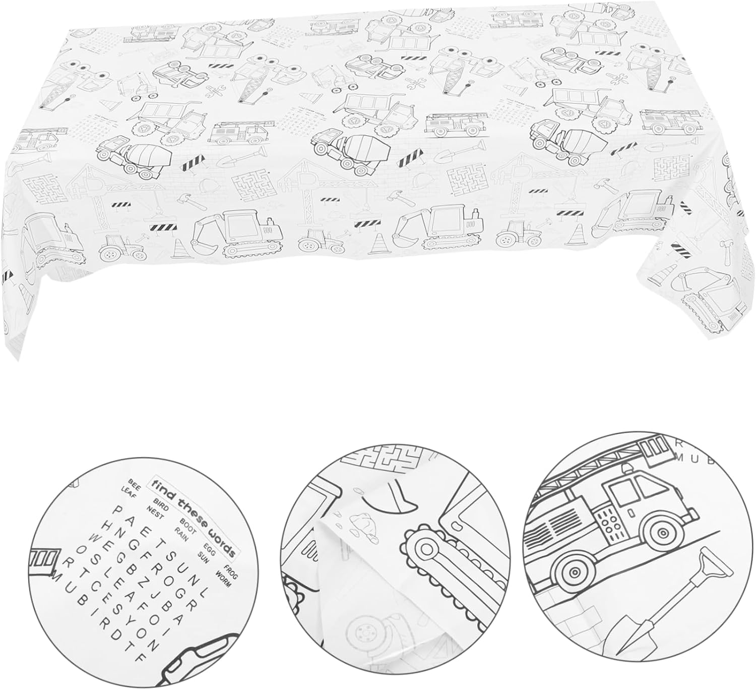 Birthday Coloring Tablecloth for Parties and Celebrations