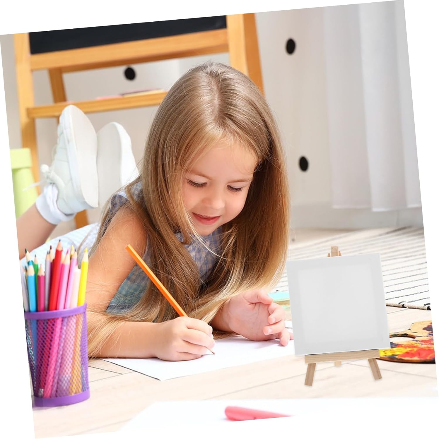NUOBESTY Mini Painting Kit with Display Easel for Kids