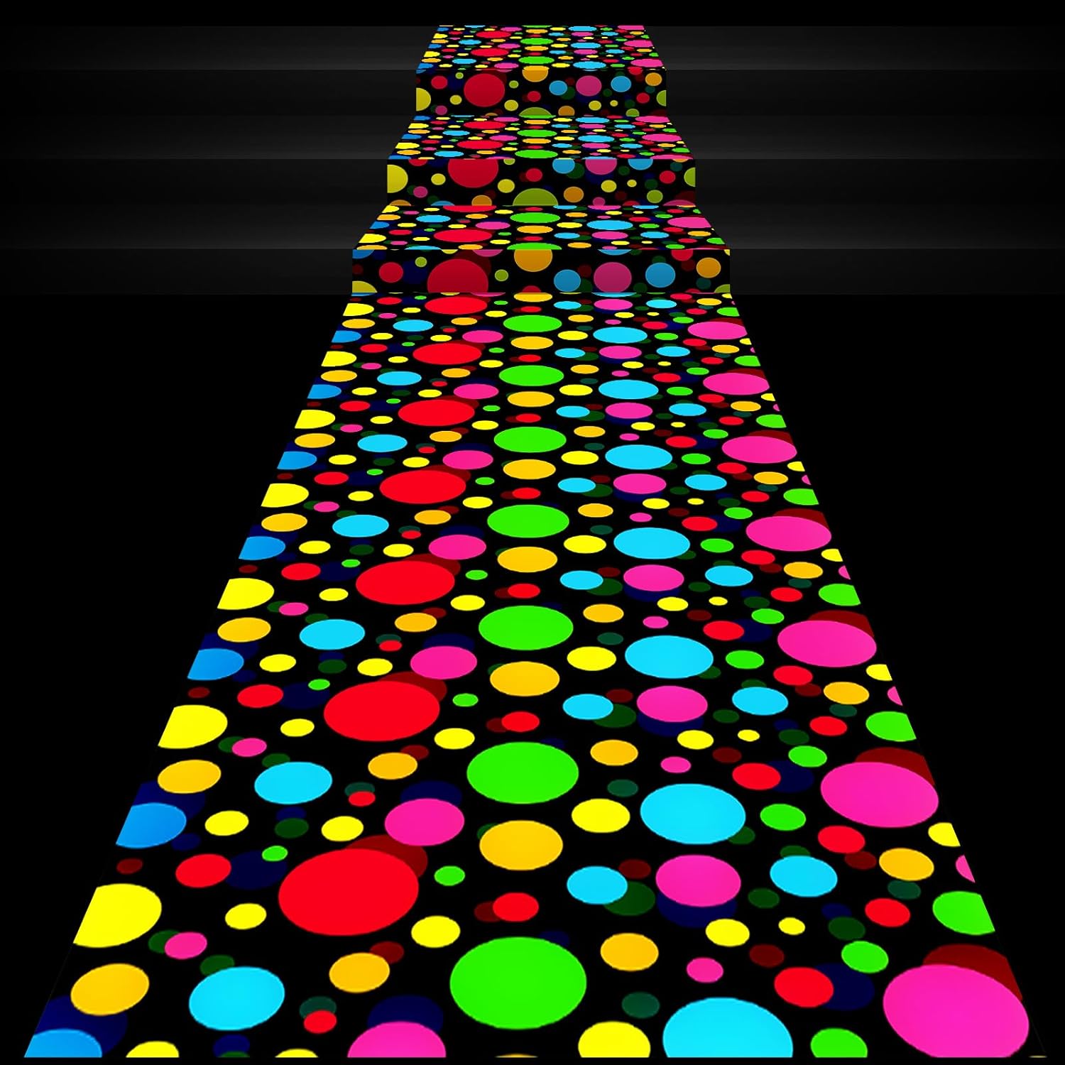 Mixweer 118x39 Inch Neon Dance Floor Carpet - Party Aisle Runner