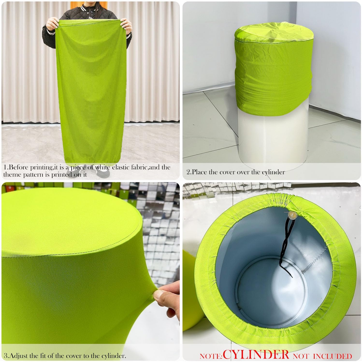 5 Pack Cylinder Covers Neon Rainbow Birthday Party Decor