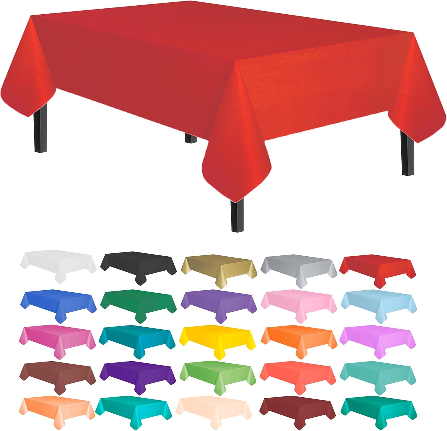 Allgala 12-Pack Premium Plastic Table Covers Red 54x108