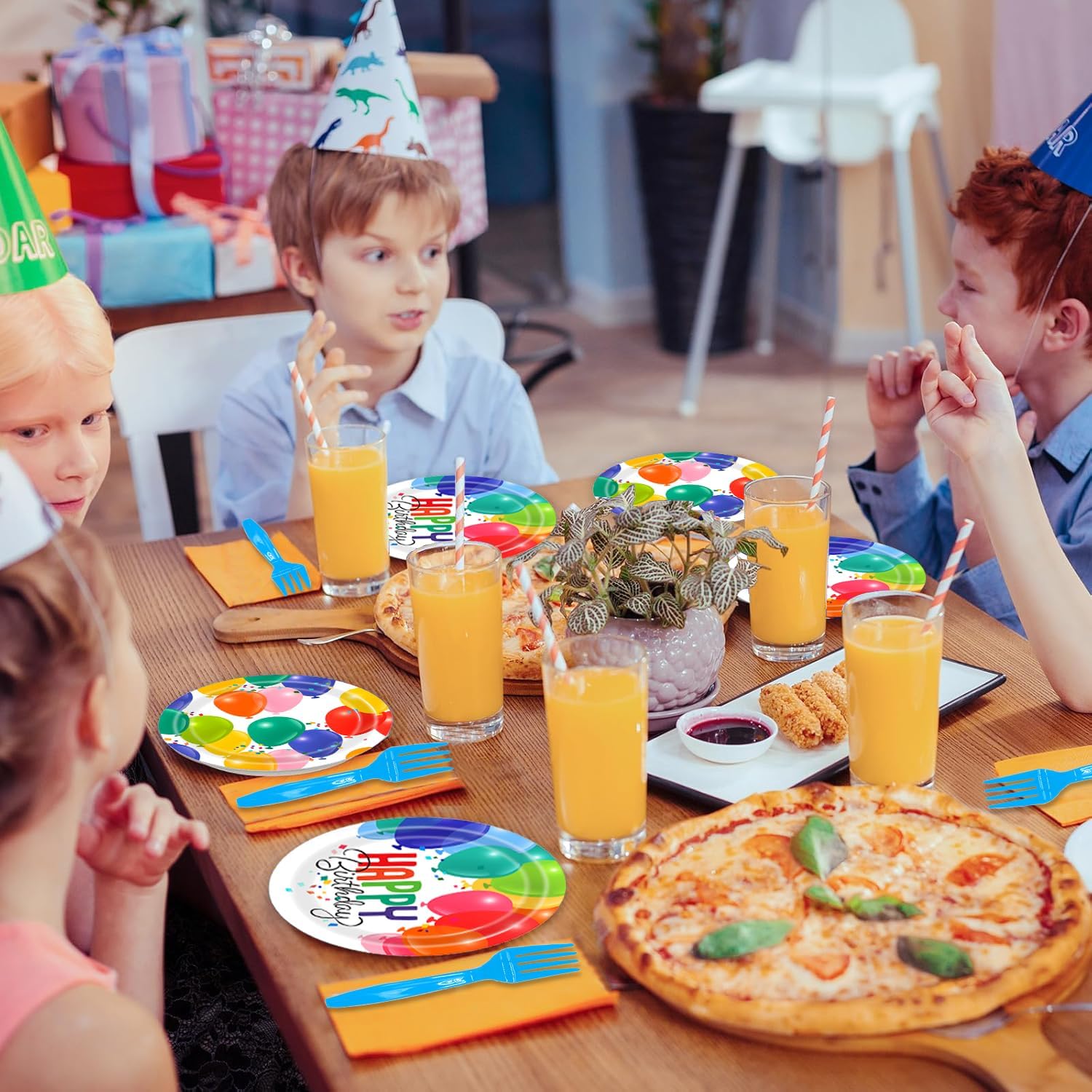96Pcs Happy Birthday Party Tableware Set with Balloons