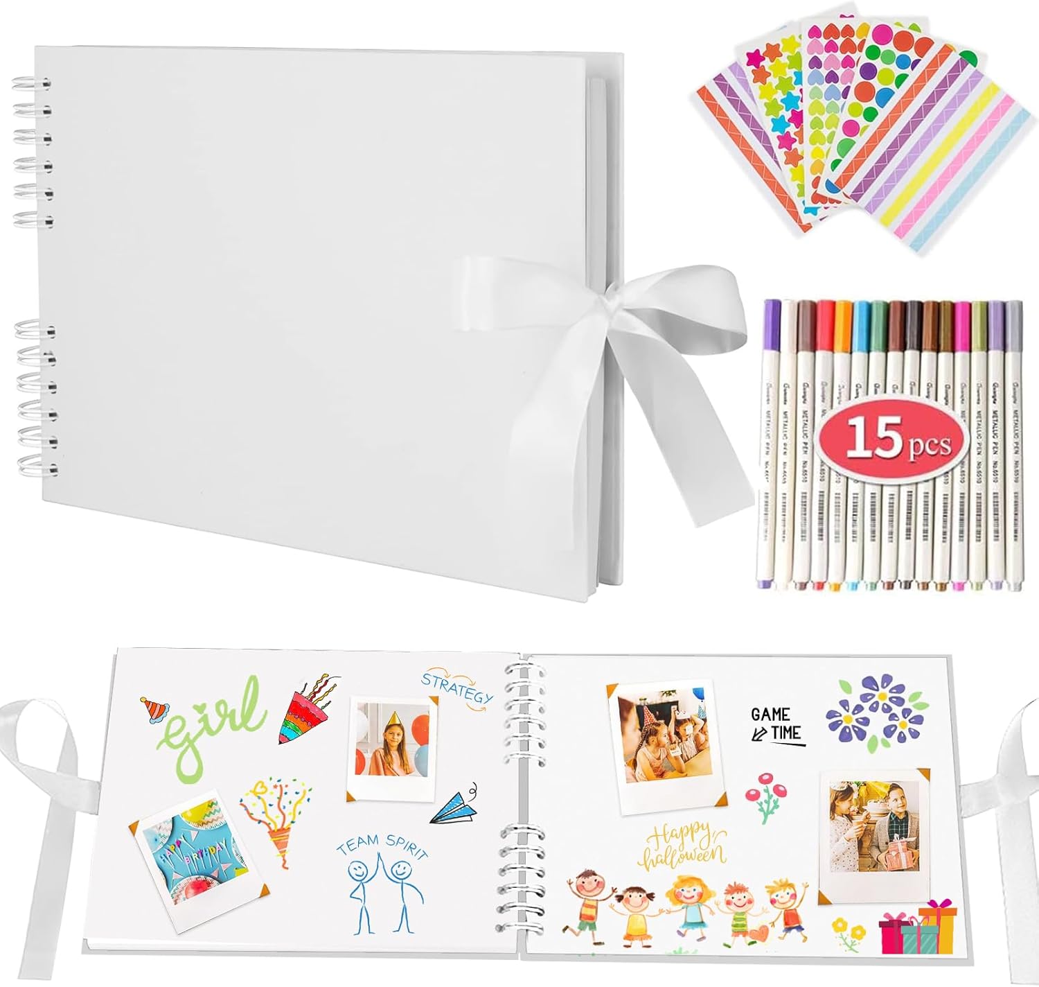 EVNEED Scrapbook Photo Album Wedding Guest Book
