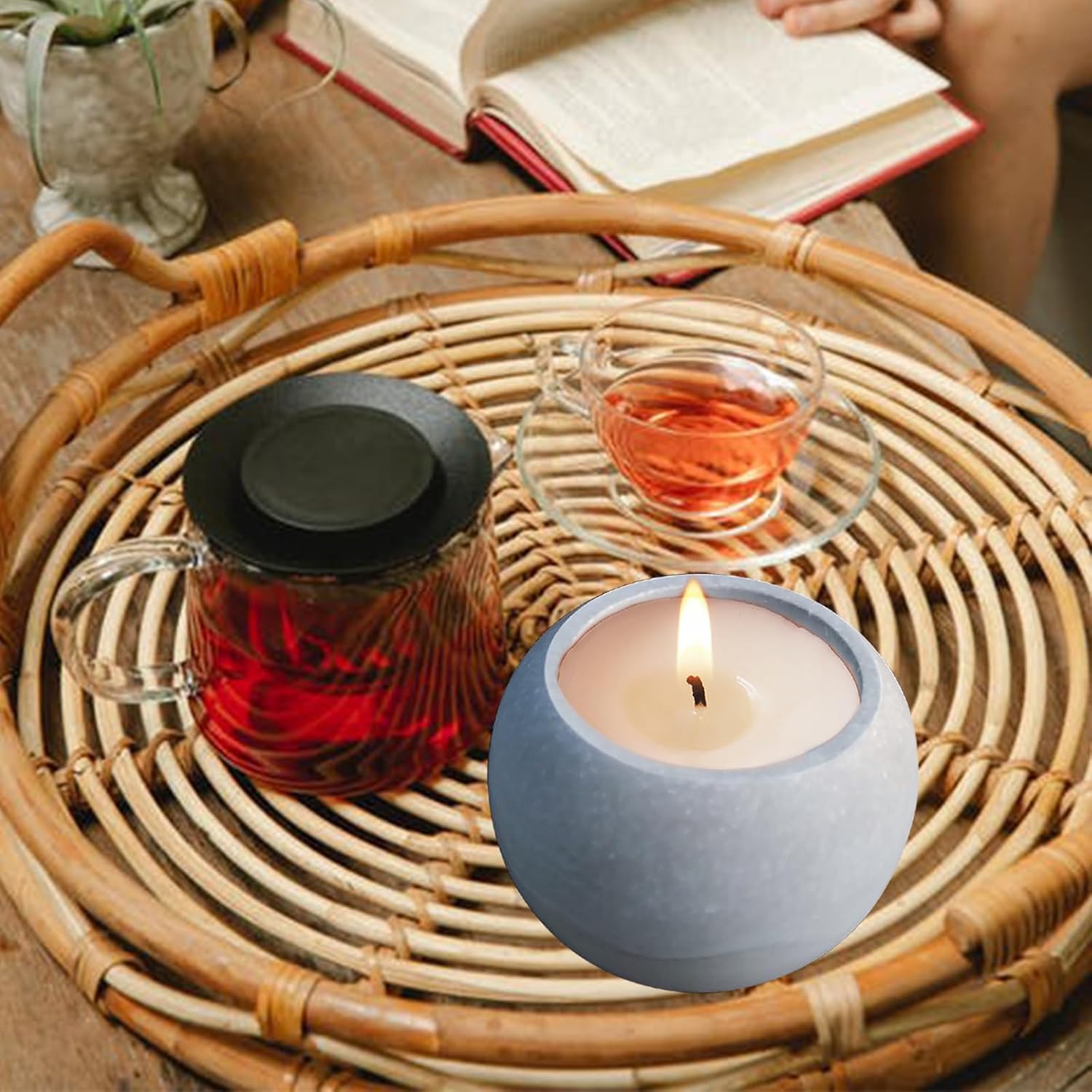 Wehous Round Candle Jar Silicone Resin Mold