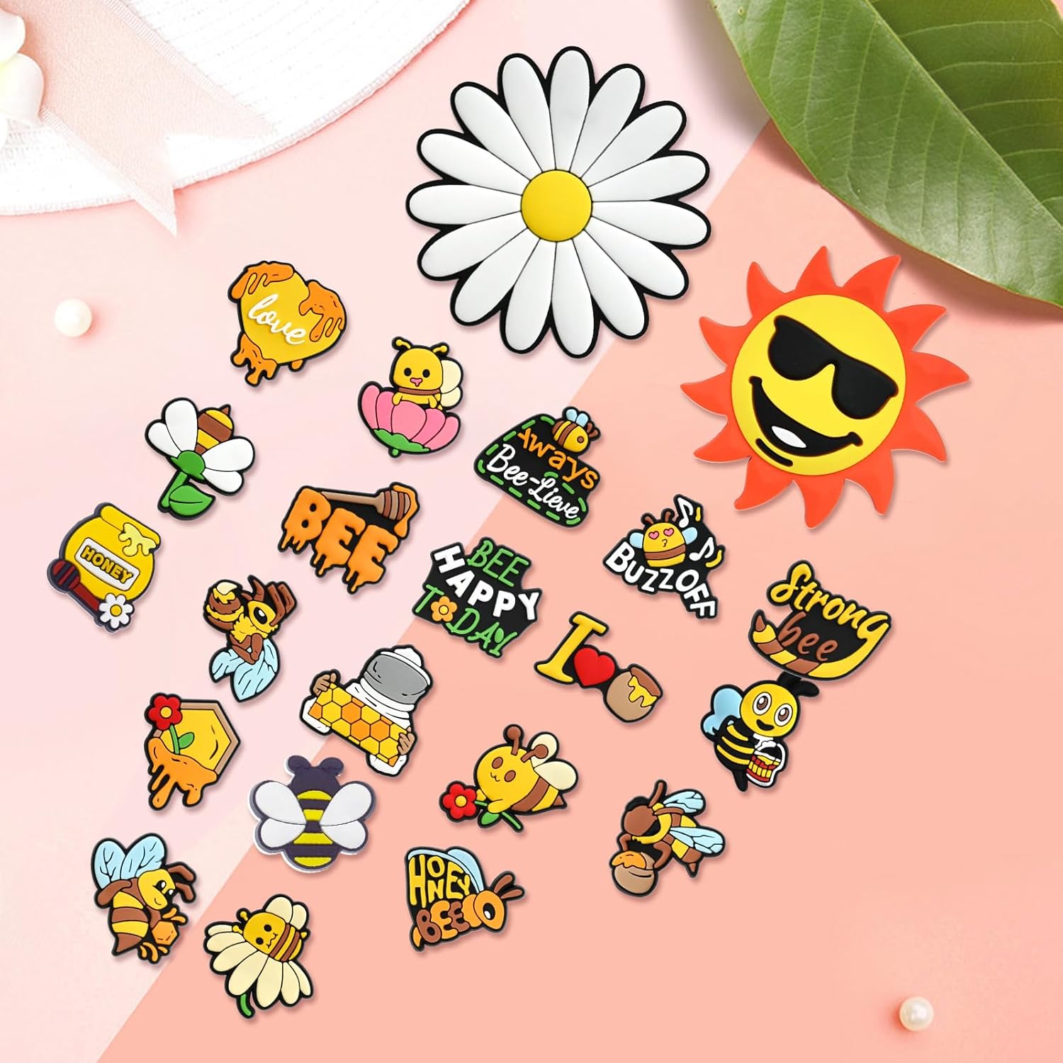 Honey Bee Themed Bogg Bag Charms for Beach Tote Bags