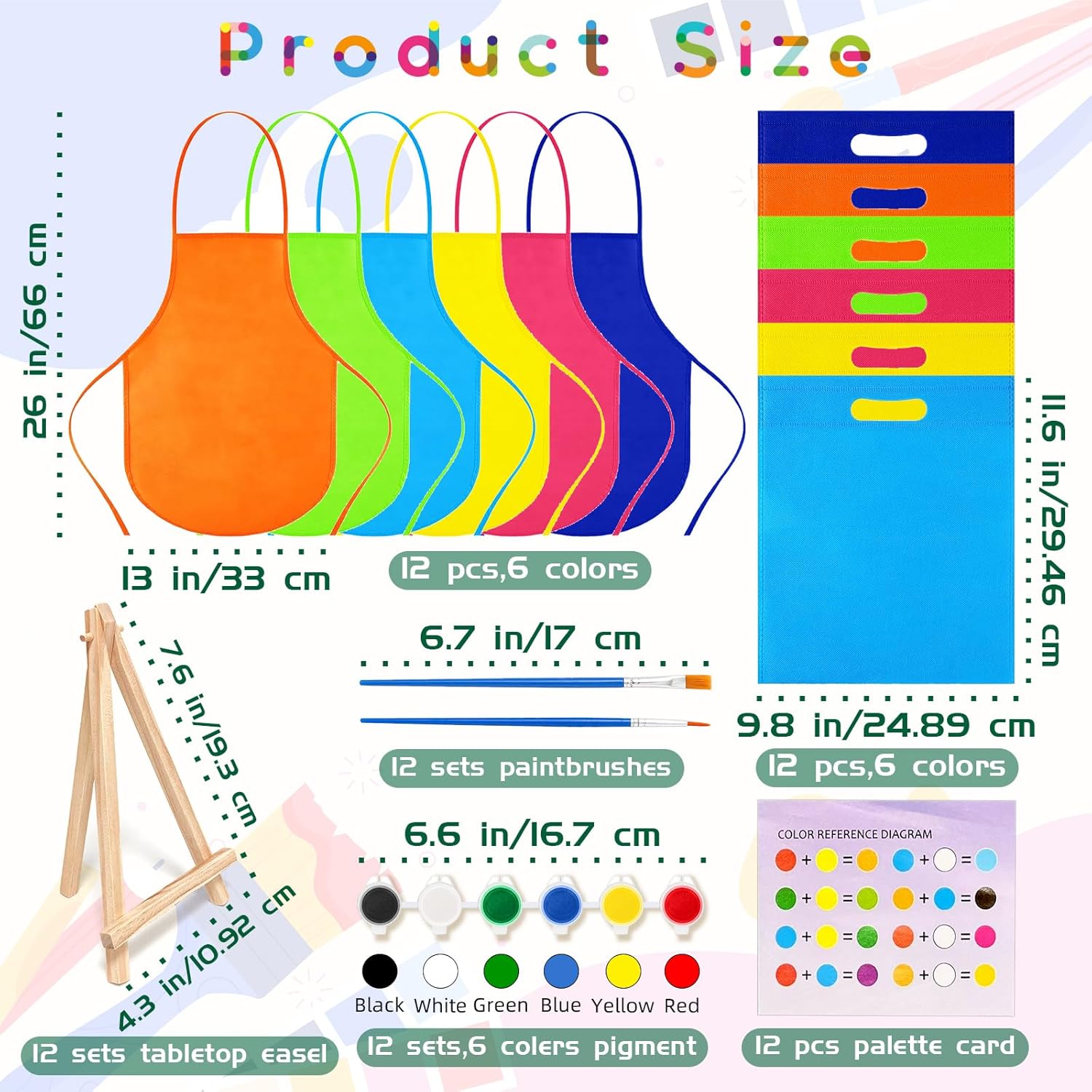 48PCS Kids Paint Art Set with Canvas and Easel