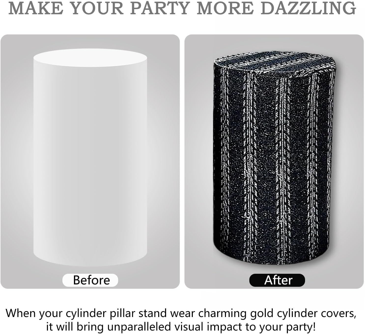 5 Piece Stretch Cylinder Covers for Cake Display