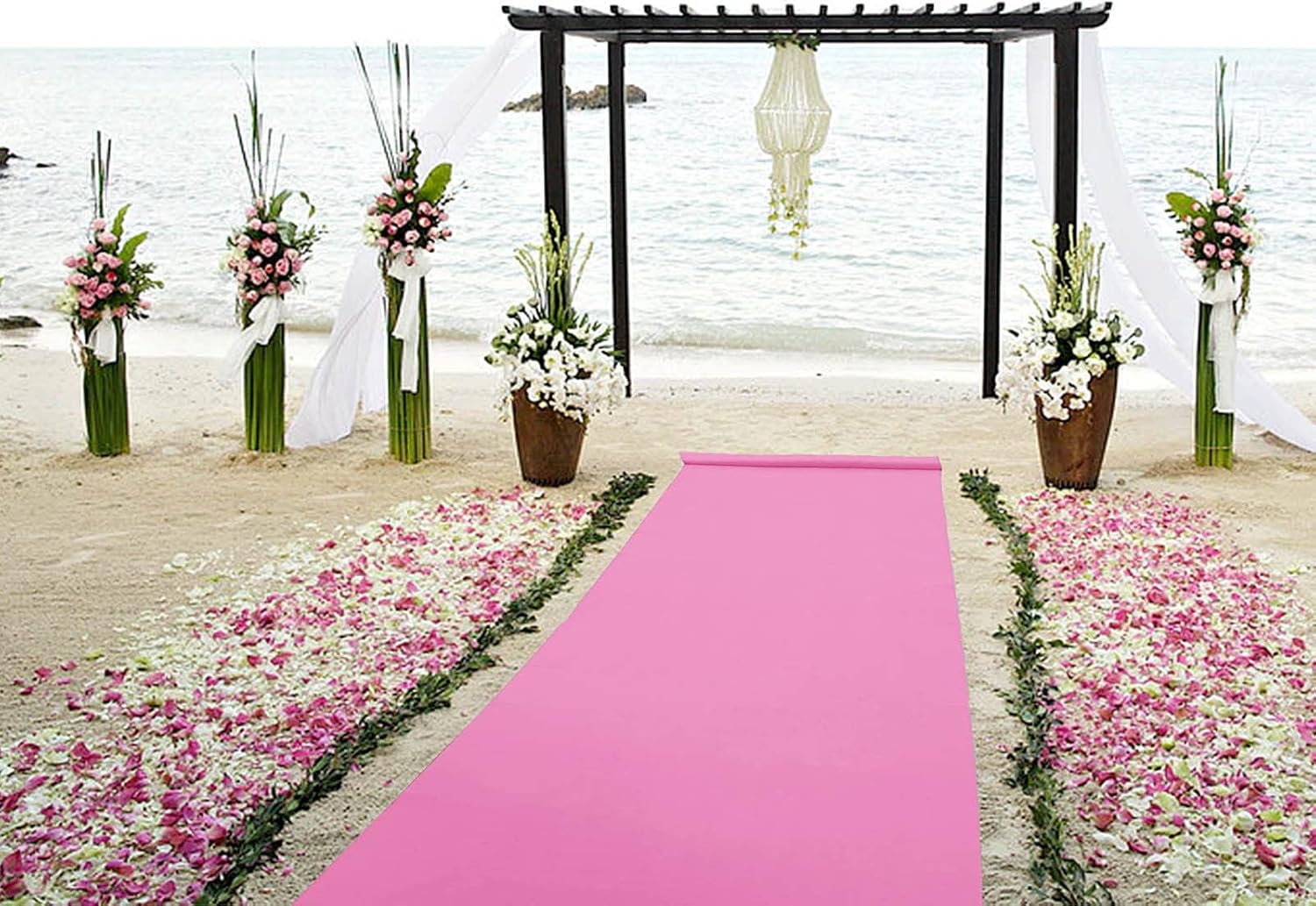 Pink Wedding Aisle Runner 10m 30m Floor Rug for Ceremony