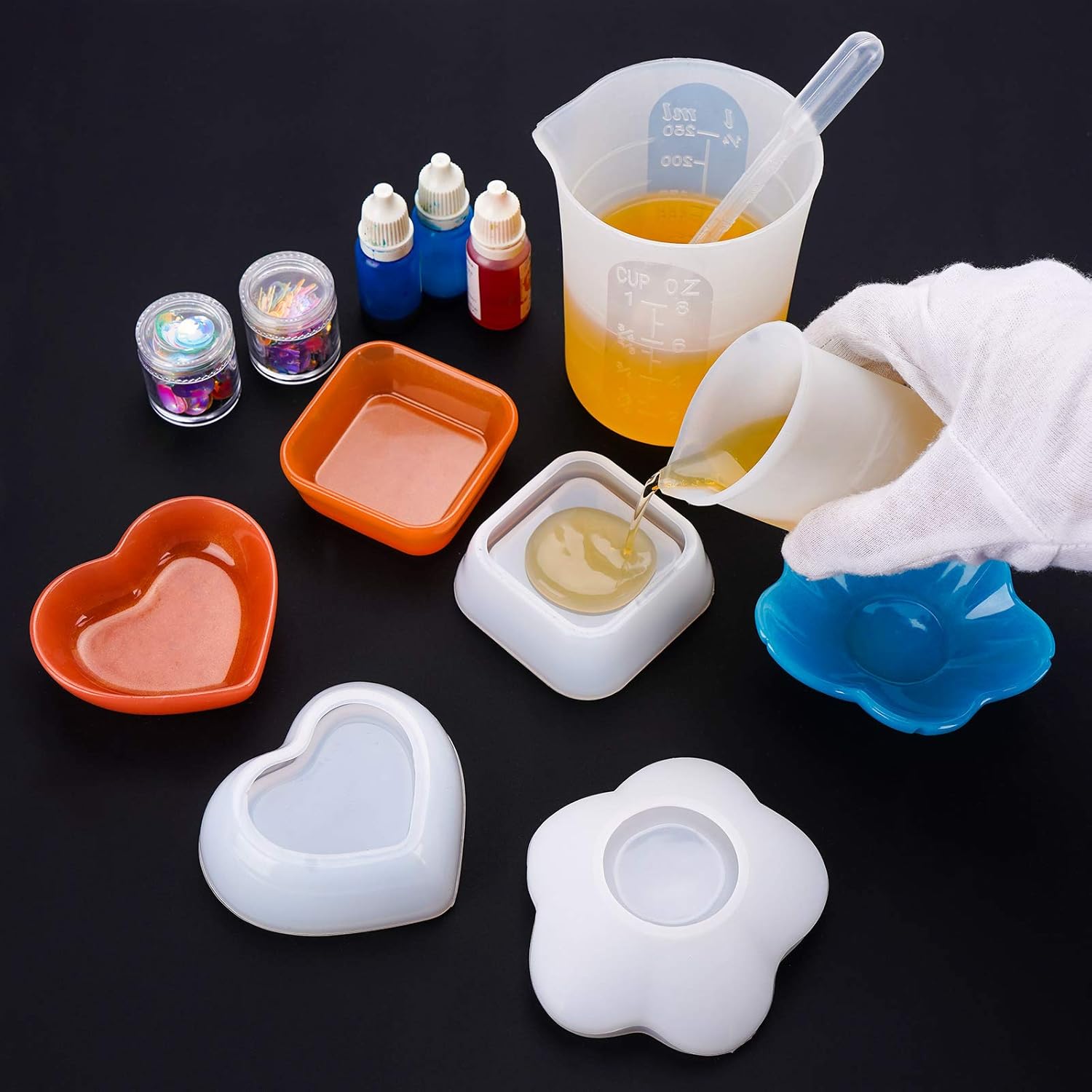 Gartful 3 Piece Resin Molds for Jewelry Candle Soap Holders