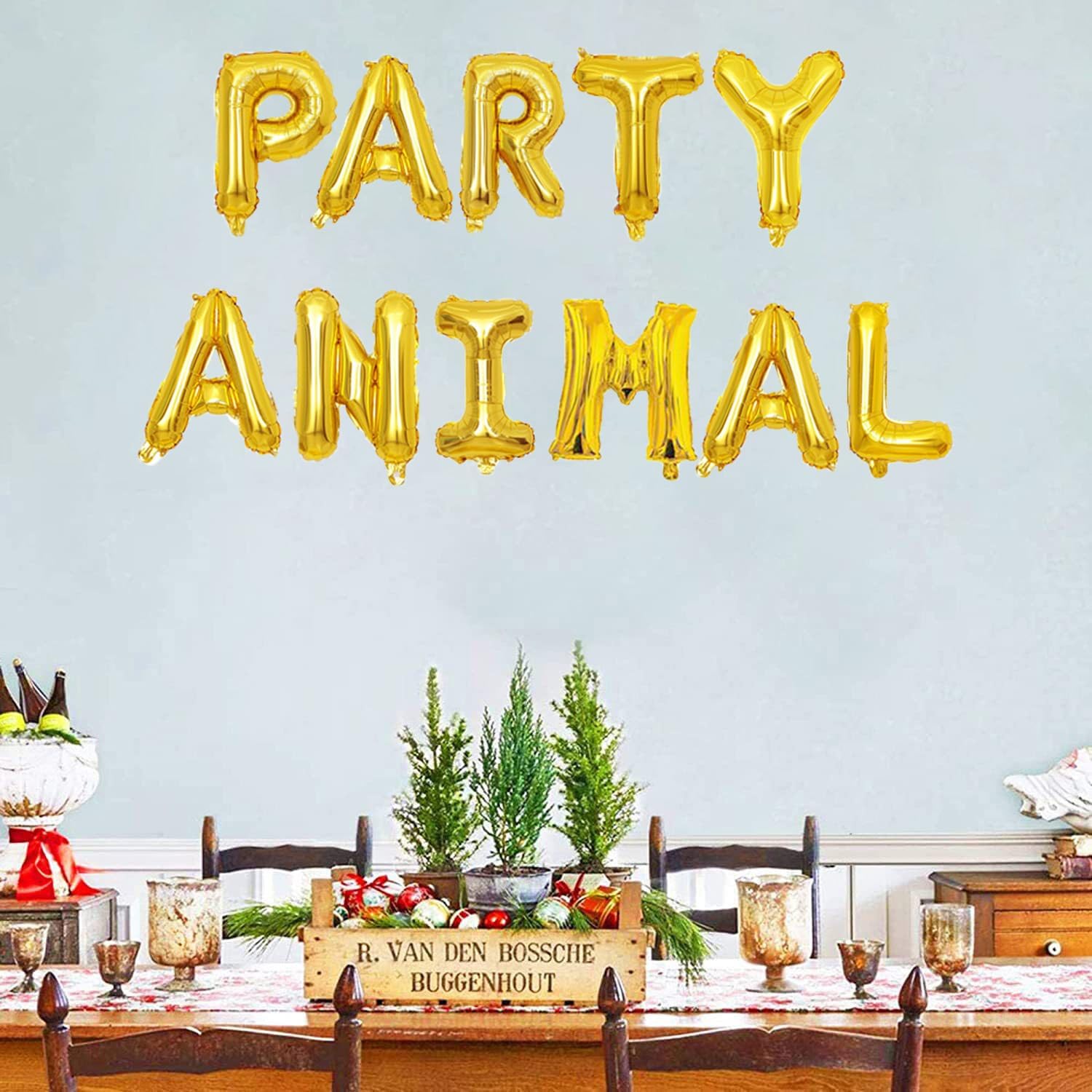 KUNGOON Gold Foil Letter Balloons for Party Animal Birthday