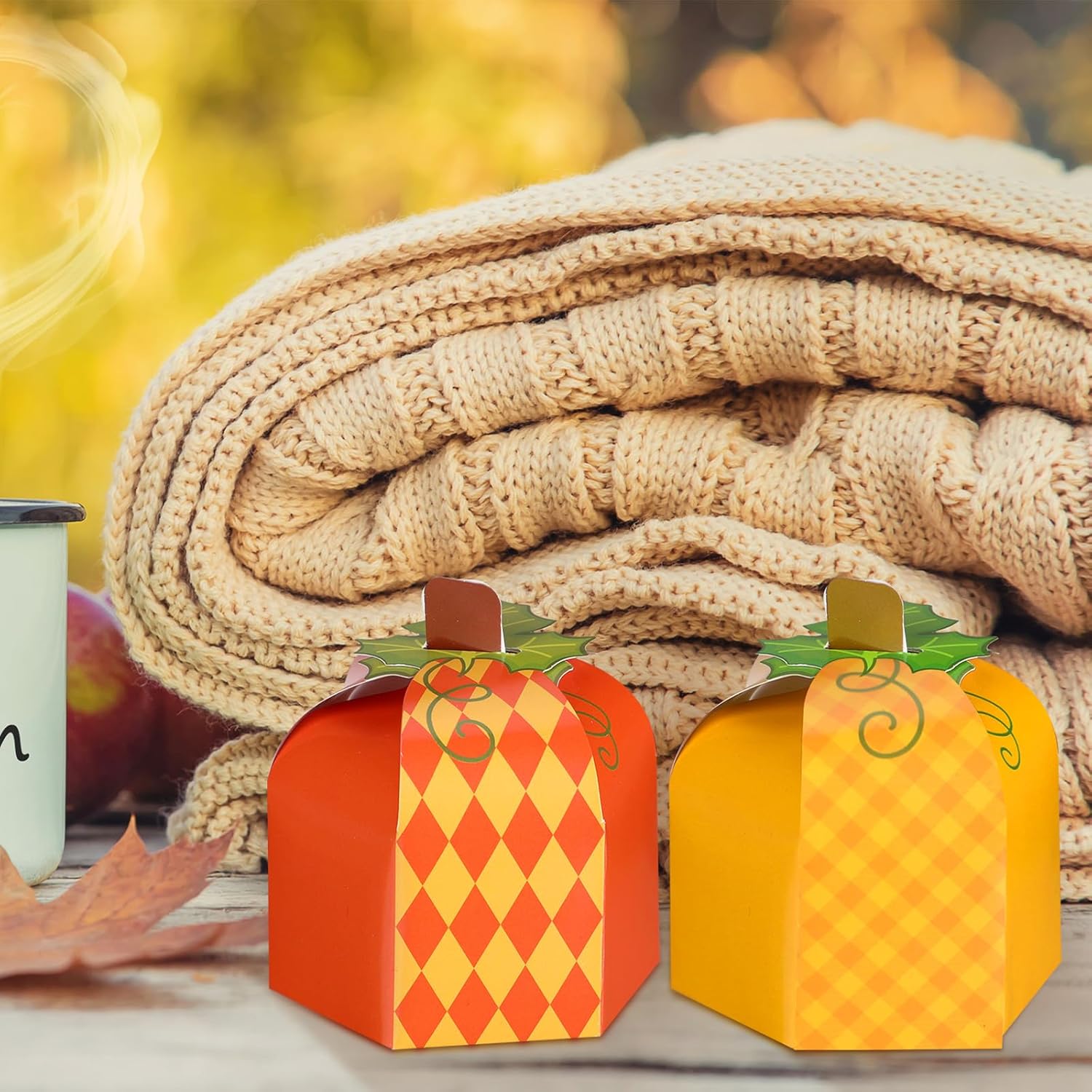 Cholemy 30 Pcs Pumpkin Party Favor Box