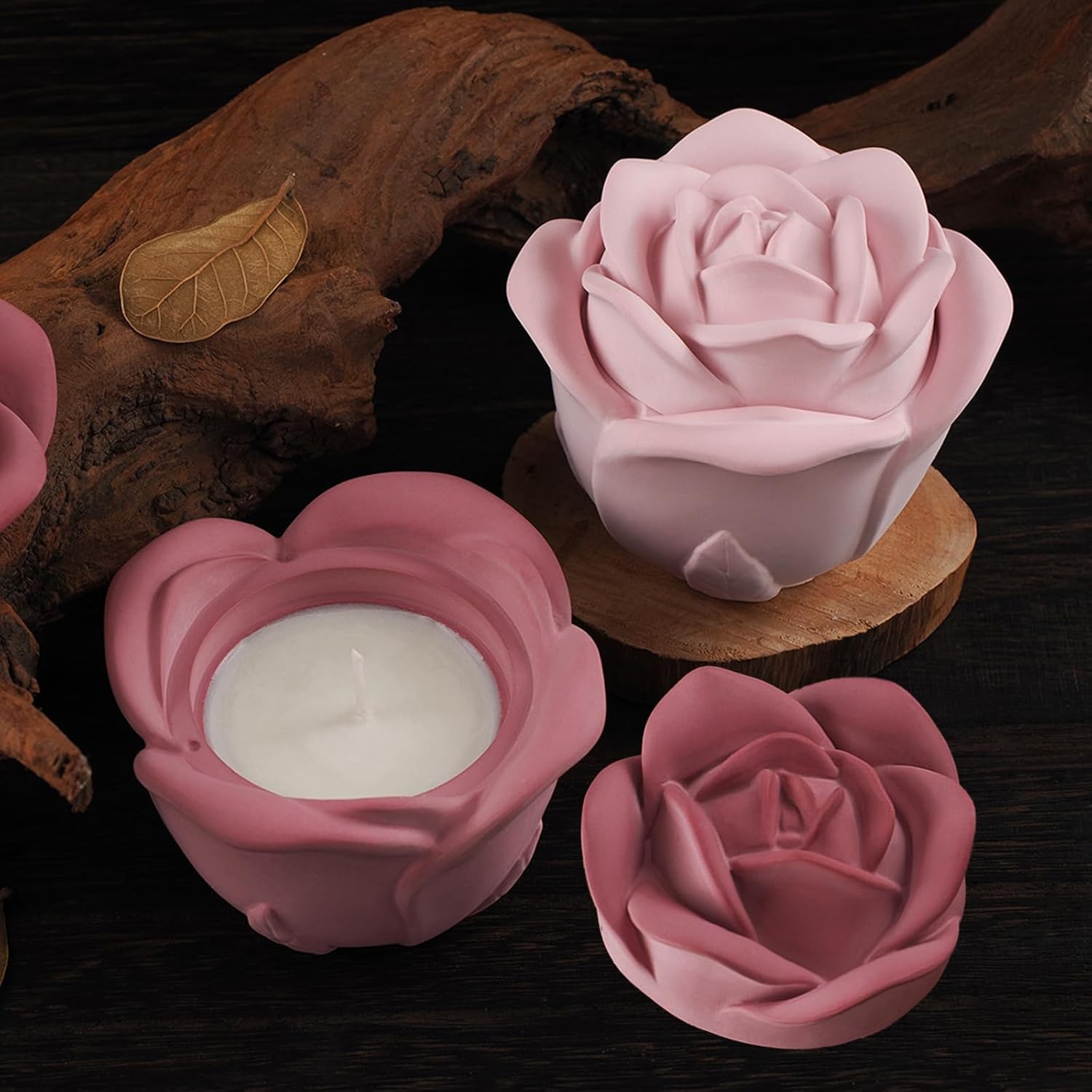Wehous 3D Rose Box Mold with Lid for Resin and Candle Making