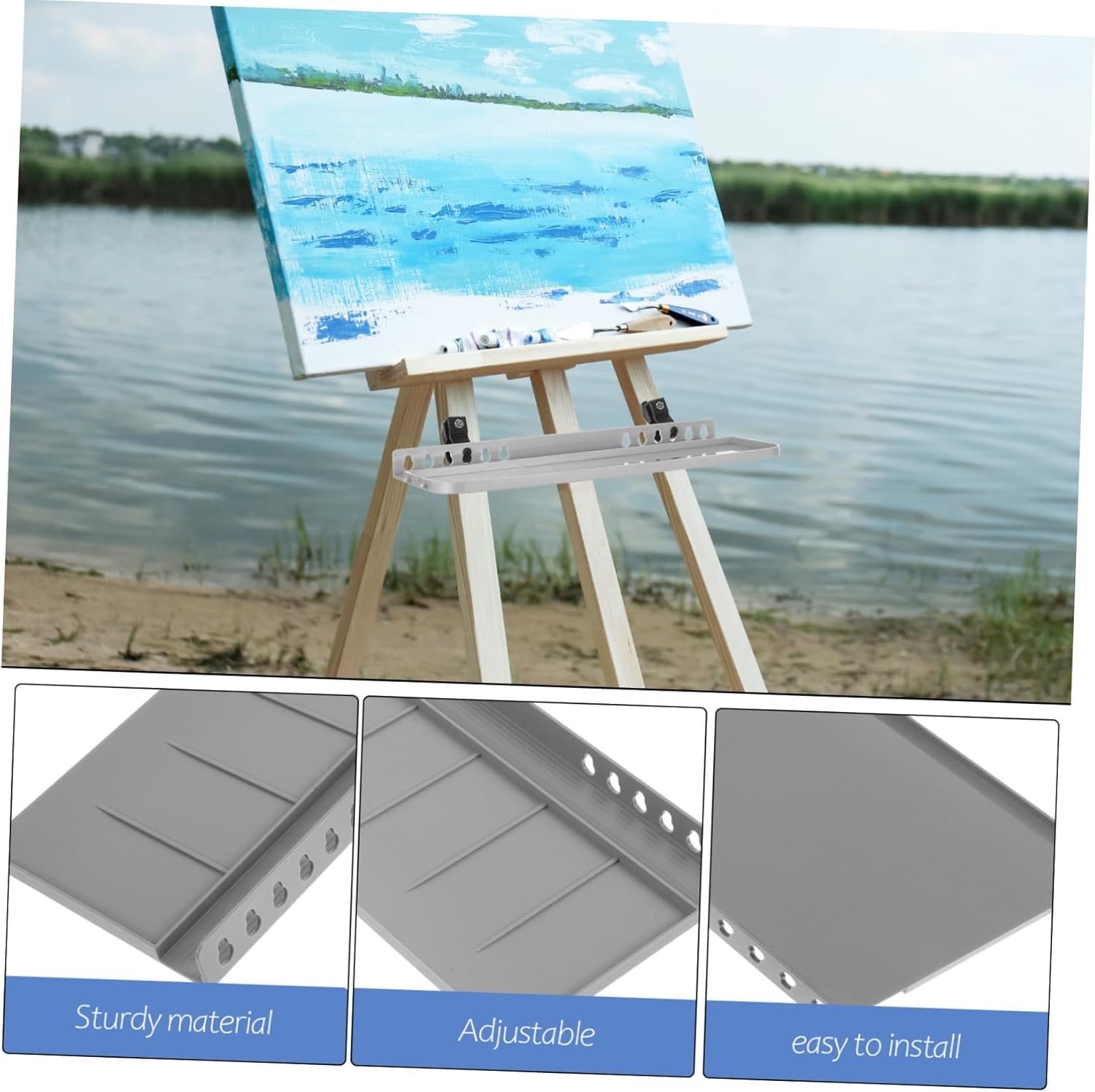 DIYEAH Easel Tray Hand Crank Organizer