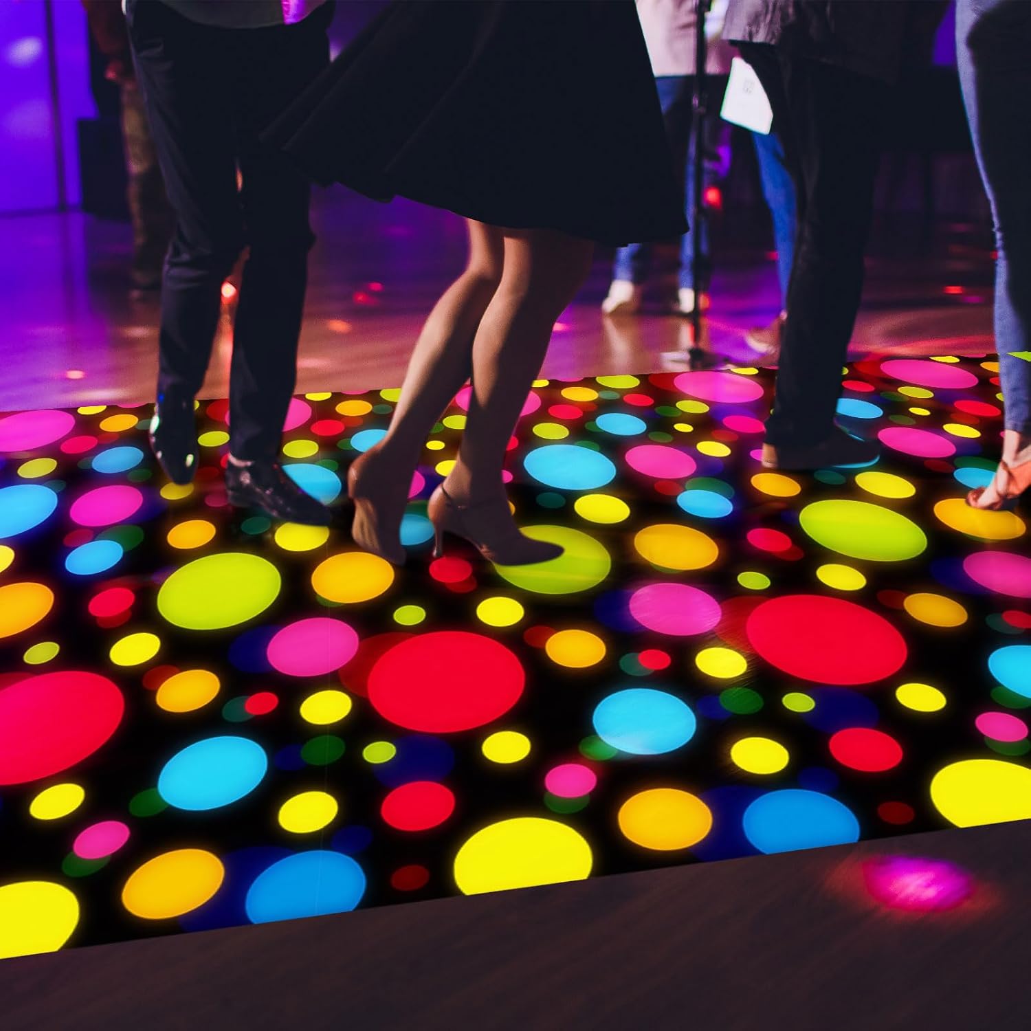 Mixweer 118x39 Inch Neon Dance Floor Carpet - Party Aisle Runner