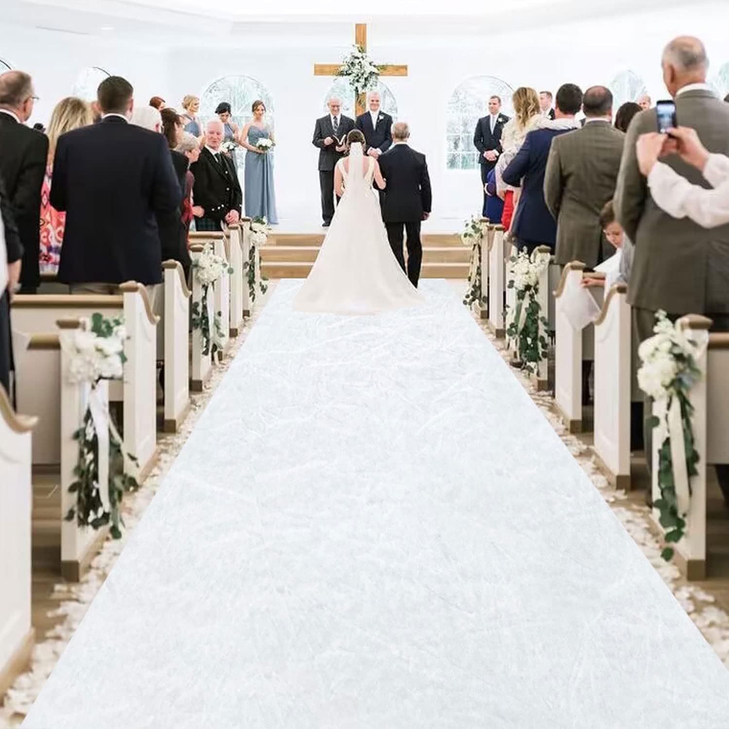 MODFUNS White Aisle Runner for Wedding Ceremony 5FTx15FT