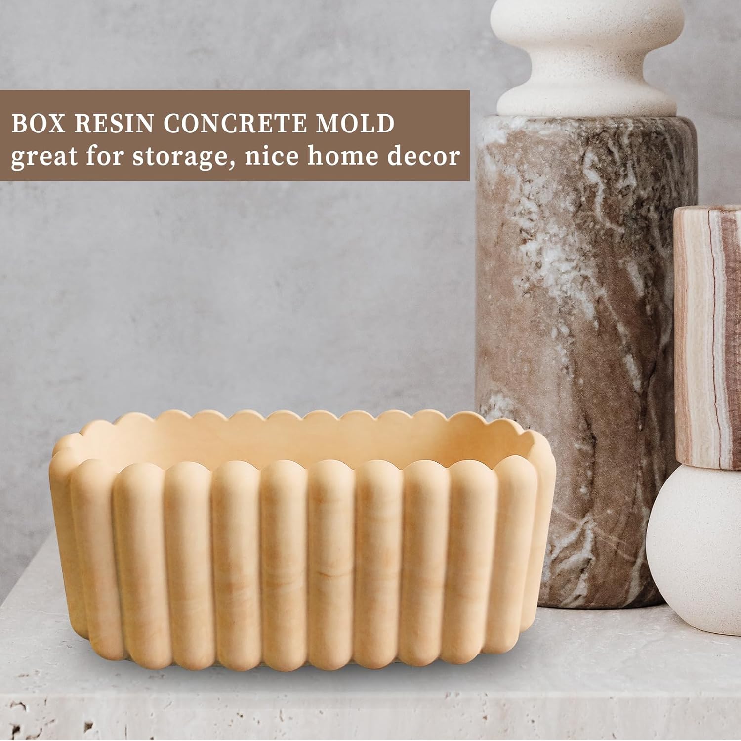 Wehous Resin Mold Oval Striped Candle Holder