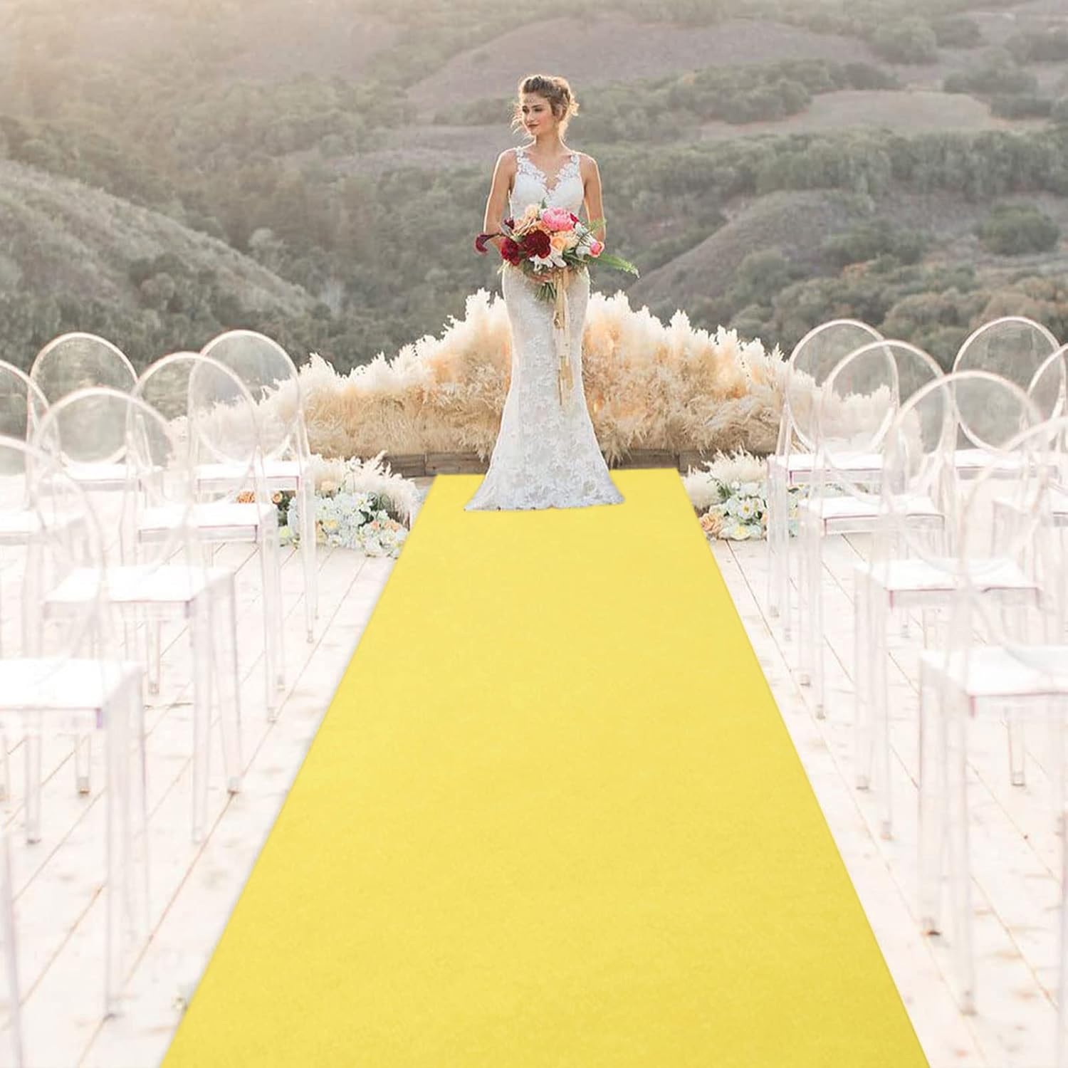 Yellow Wedding Aisle Runner Carpet for Parties and Events