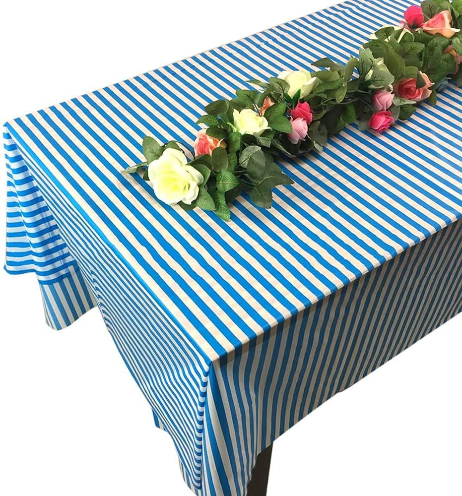 Vpang 2 Pcs Striped Plastic Tablecloths for Parties and Picnics