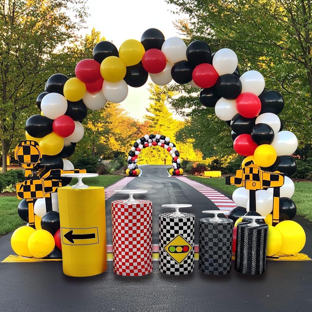 5 Piece Stretch Cylinder Covers for Cake Display