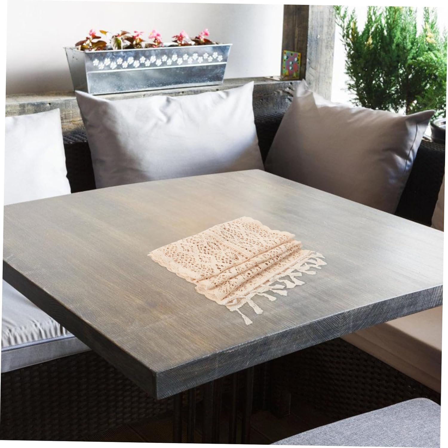 Zerodeko Cotton Table Runner with Fringe Decor