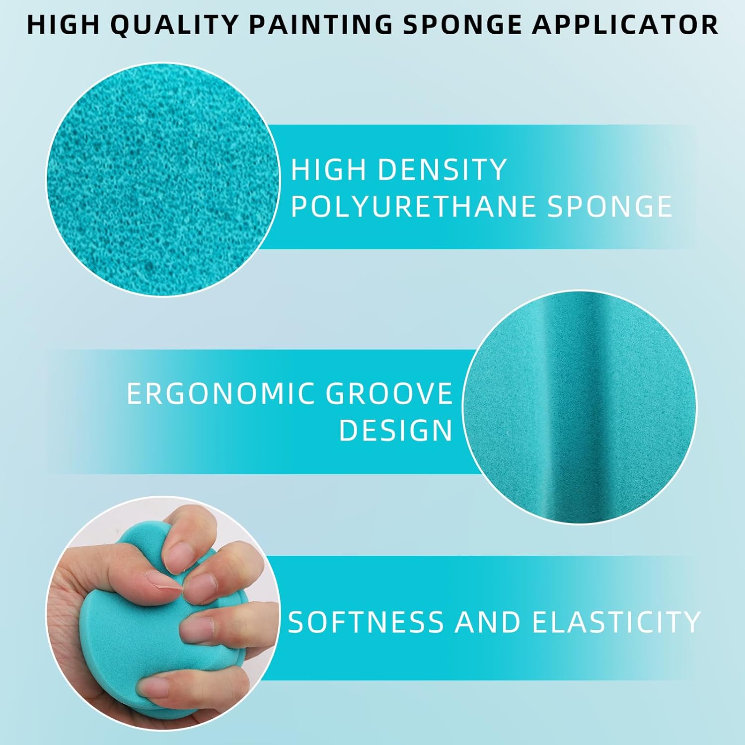 2PCS Blue Double-Side Paint Sponges for Art and Car Waxing