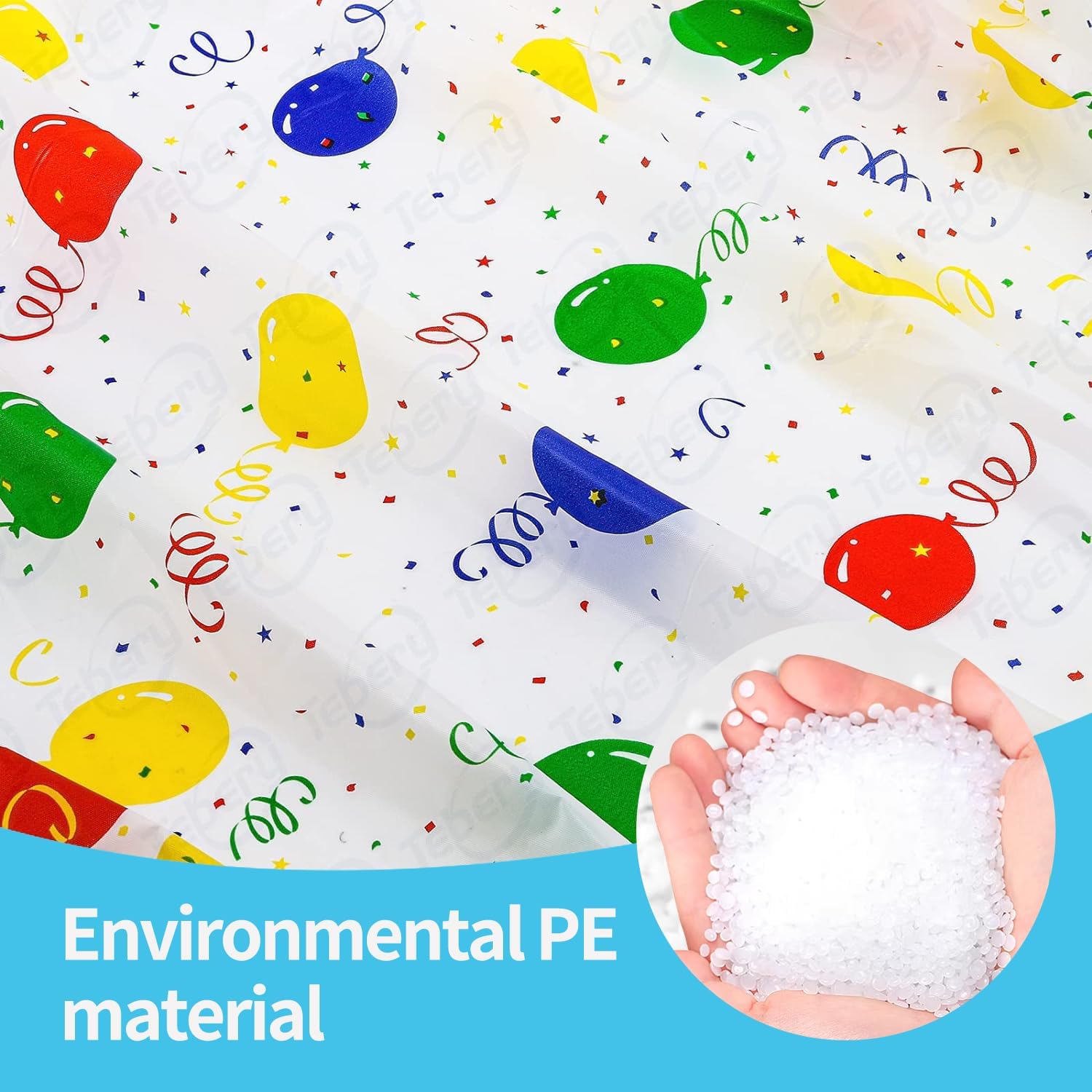 10 Pcs Balloon Pattern Plastic Tablecloth 54x72
