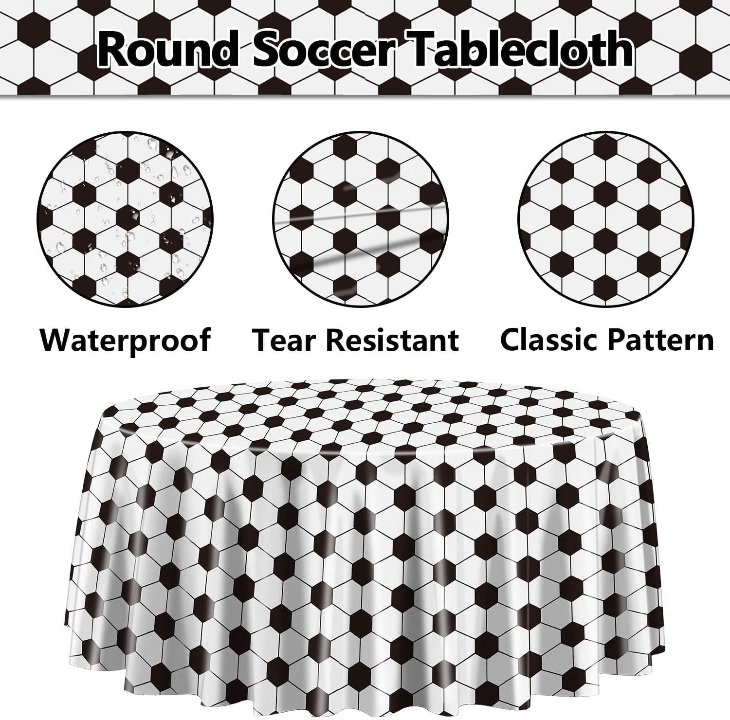 3 Pcs Soccer Tablecovers 84x84 Inch Party Decorations