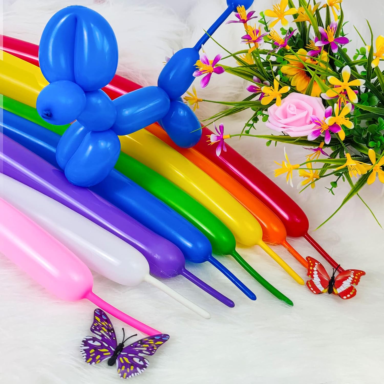 Silver Long Balloons 100pcs for Twisting Animals