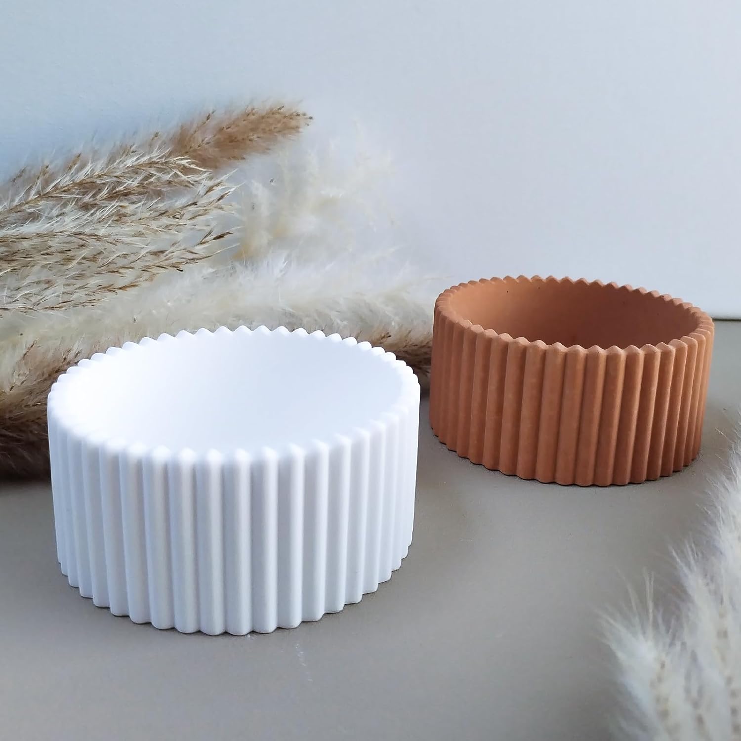 Wehous 2PCS Round Candle Holder Molds for Resin and Silicone Crafts