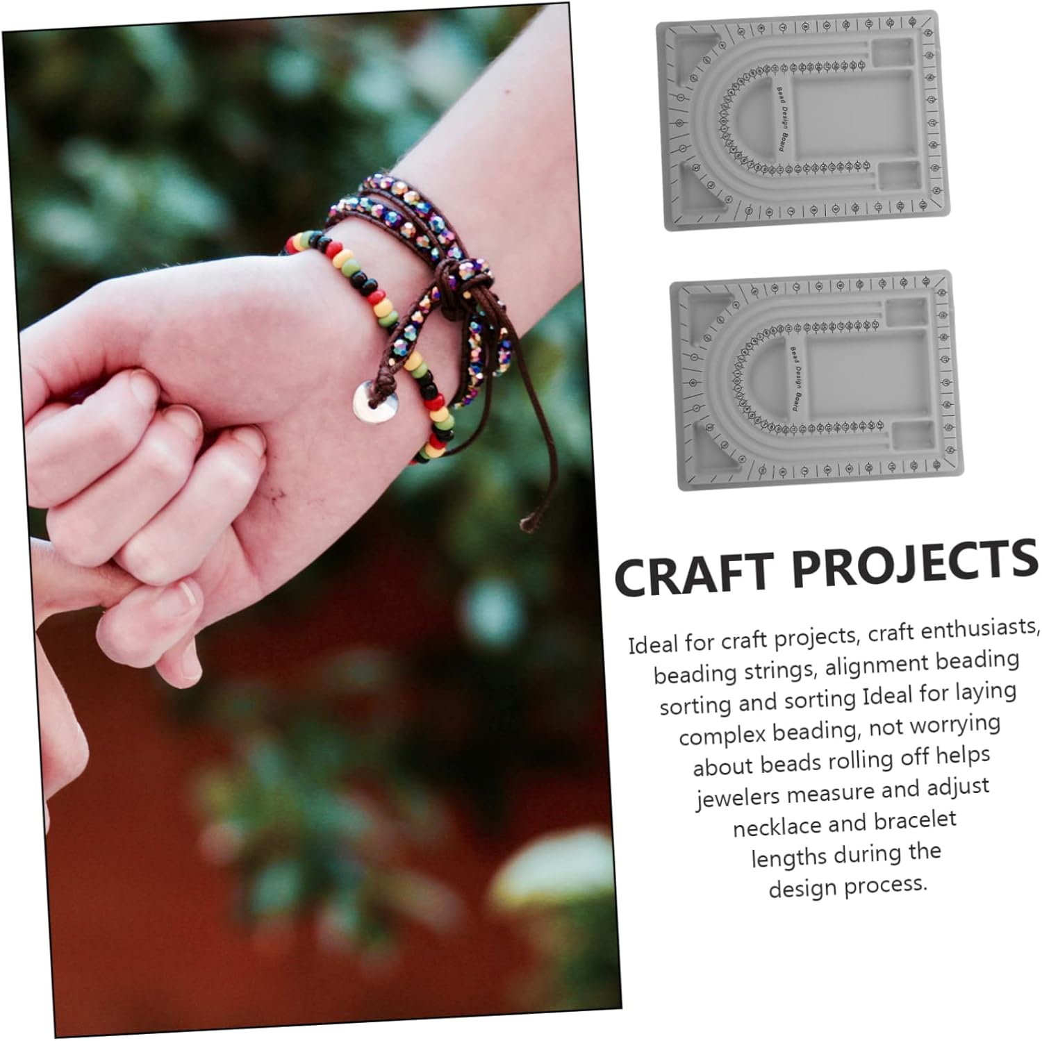 2pcs Bead Design Board for DIY Jewelry Making and Storage