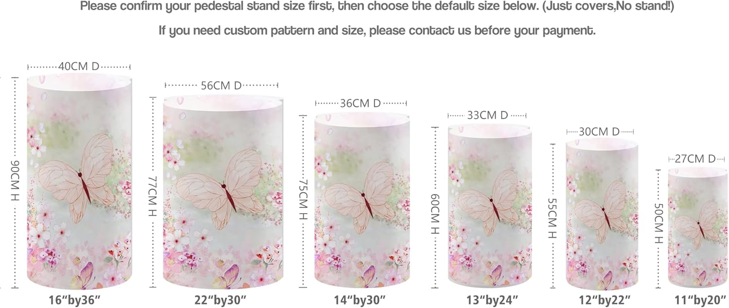 KONPON Butterfly Cylinder Plinth Covers for Parties
