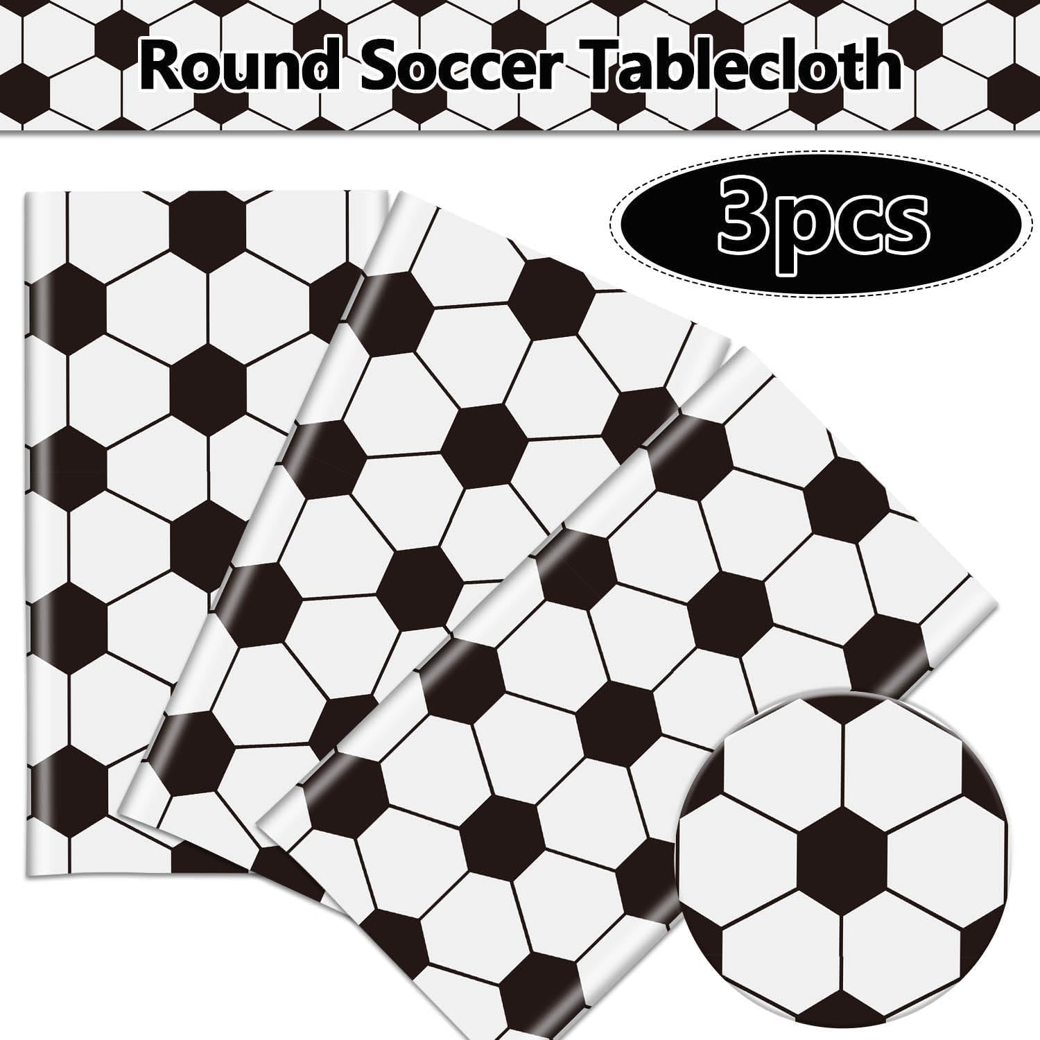 3 Pcs Soccer Tablecovers 84x84 Inch Party Decorations