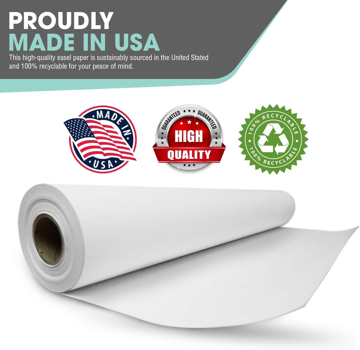 White Art Easel Paper Roll 18x75 Feet