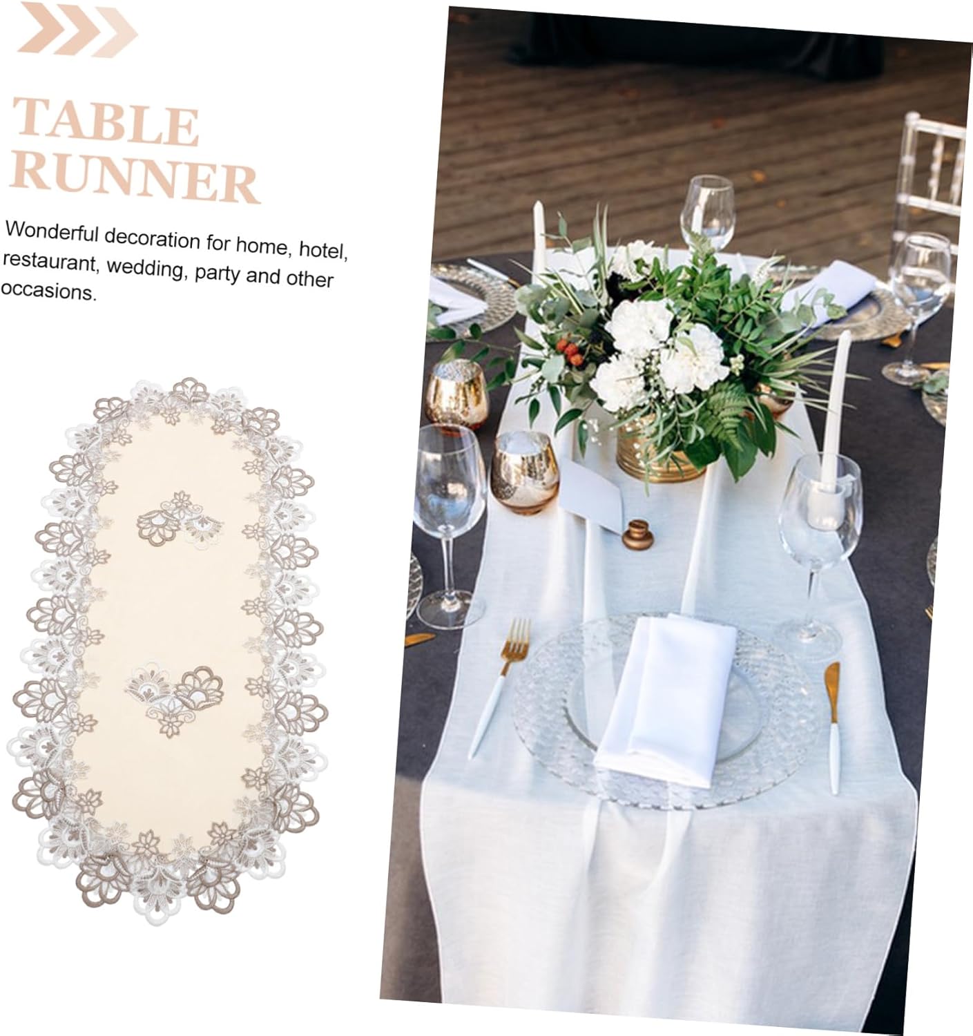 Garneck Lace Table Runner for Dining Tables and Events